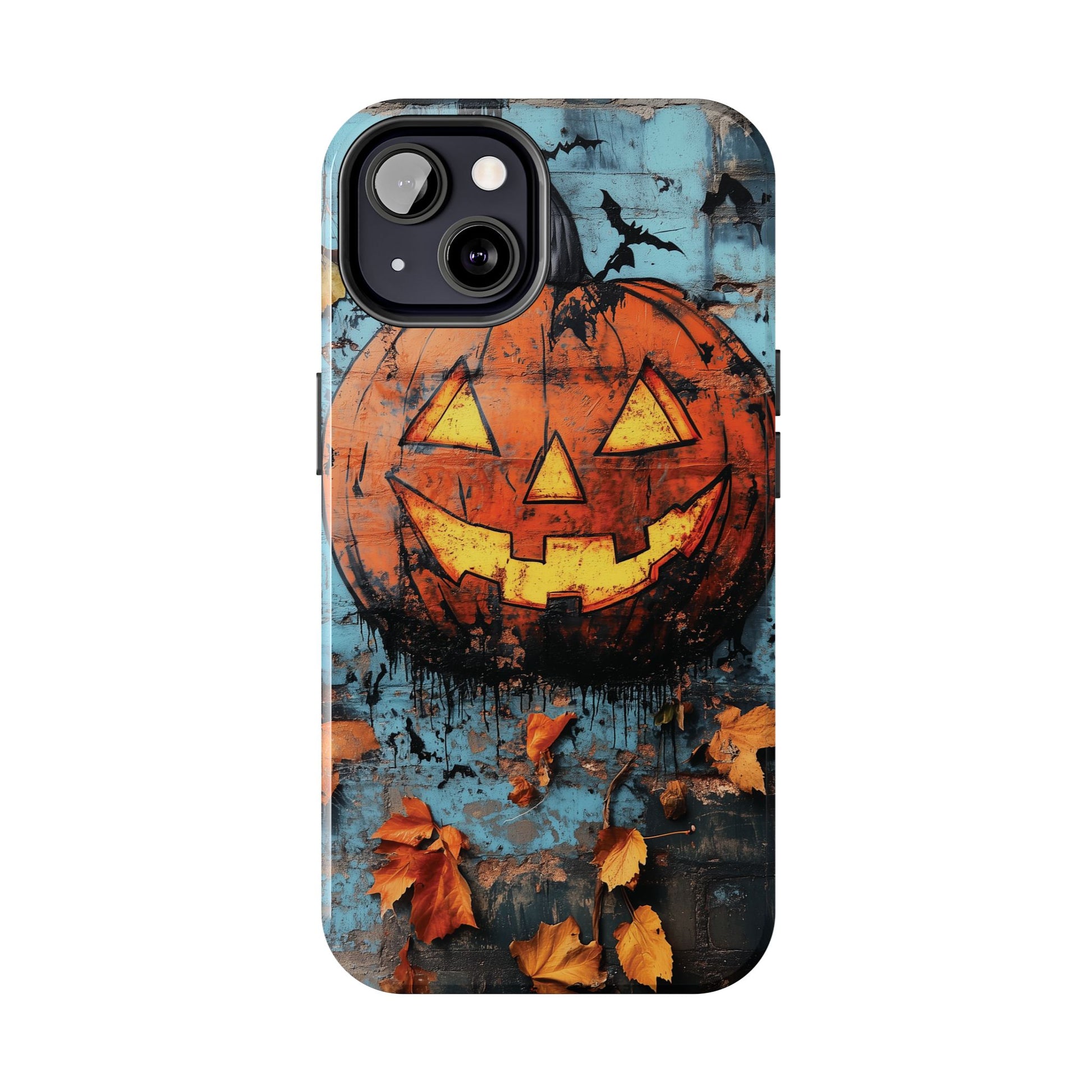Autumn Artistic Halloween Fall Pumpkin Jack Wall Gothic Dark Academia Street Art Urban Graffiti Phone Case Street iPhone 15 Pro Max Samsung
