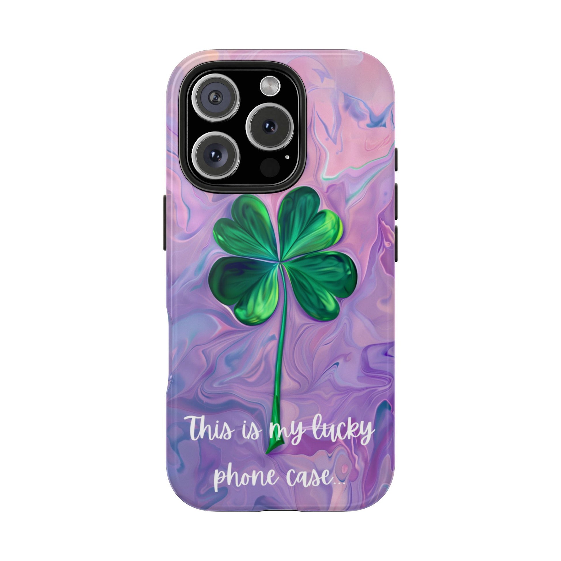 St Patrick's Day Lucky Phone Case Four Leaf Clover Durable Phone Case Good Luck Charm Protective iPhone 13 14 15 16 Pro Max Plus Galaxy