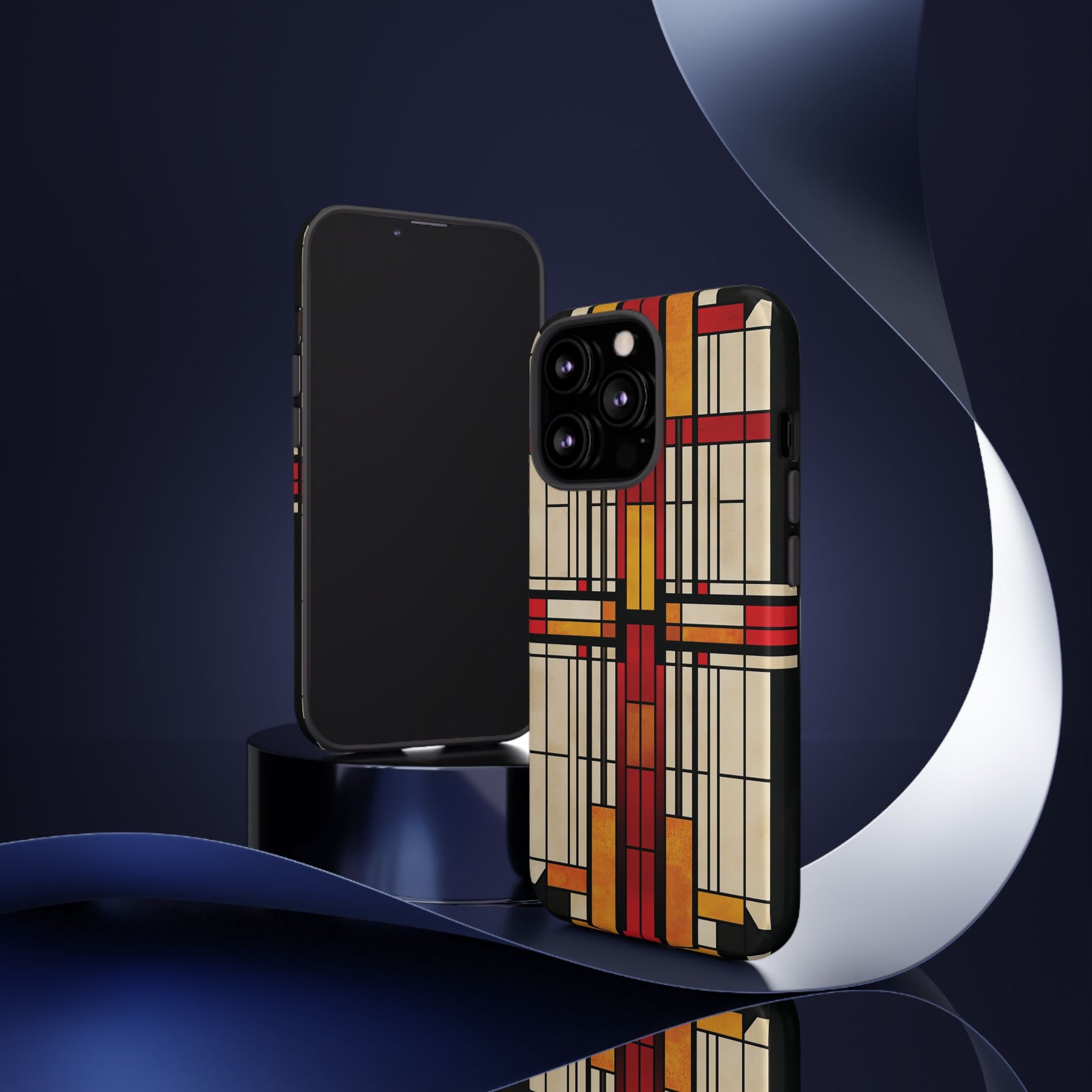 Art Deco Frank Lloyd Wright Stained Glass Southwest Phone Case Geometric Marble Gold 13 14 15 16 iPhone Pro Max Galaxy Pixel