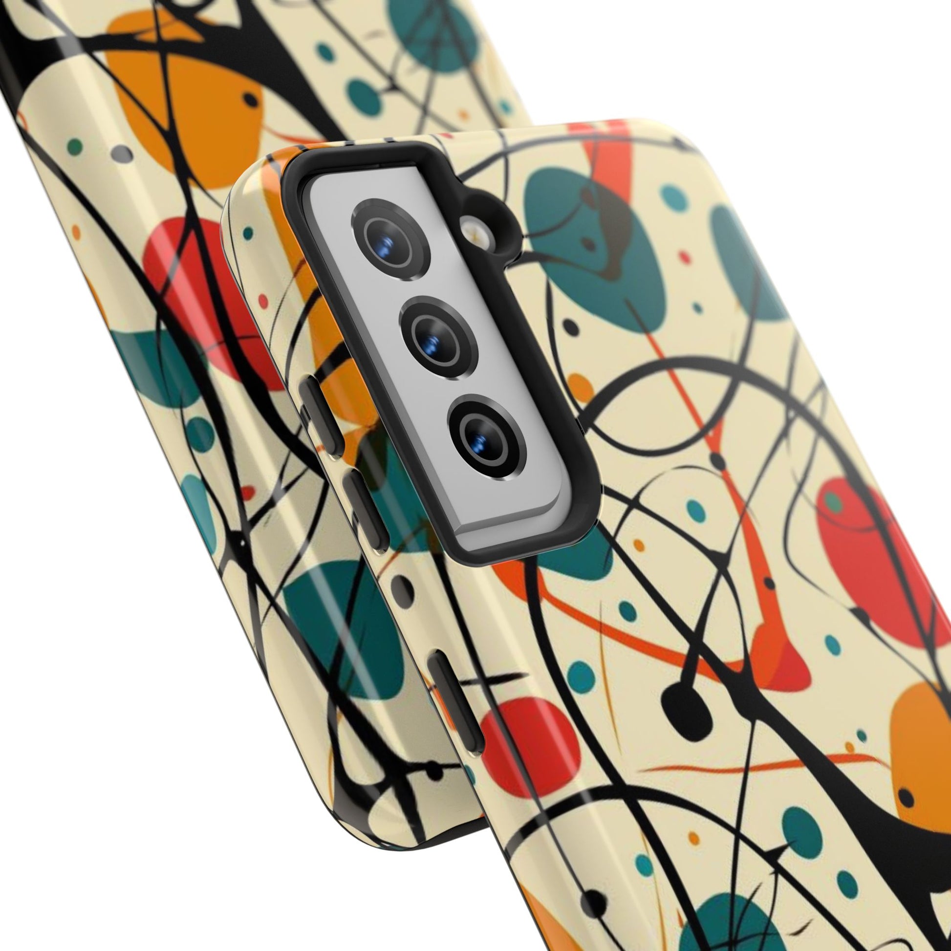 Mid Mod Phone Case,  Colorful Mid Mod Design Durable Phone Case, Vibrant and Stylish iPhone Tough Cover, iphone 15 case, iphone 14 pro max