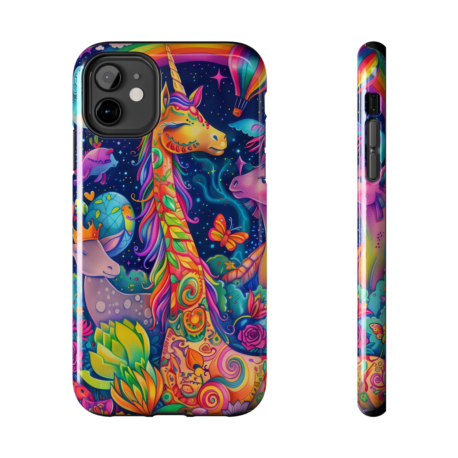 Lisa Frank Inspired Phone Case | Magical Animals & Rainbows Cover, Giraffe, Unicorn iphone case