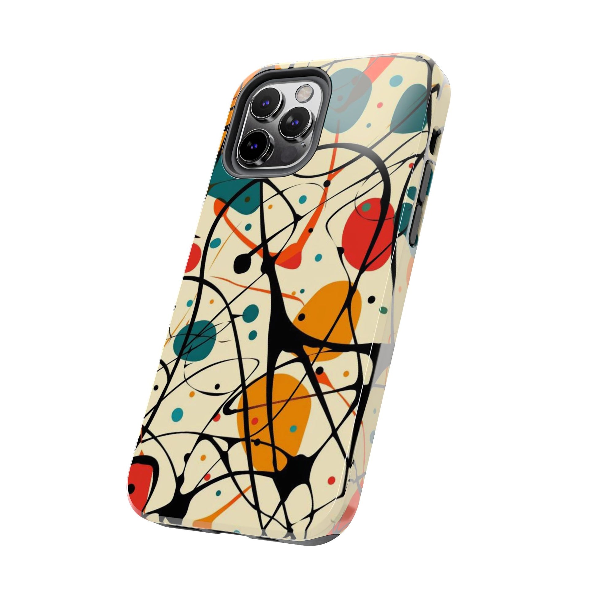 Mid Mod Phone Case,  Colorful Mid Mod Design Durable Phone Case, Vibrant and Stylish iPhone Tough Cover, iphone 15 case, iphone 14 pro max