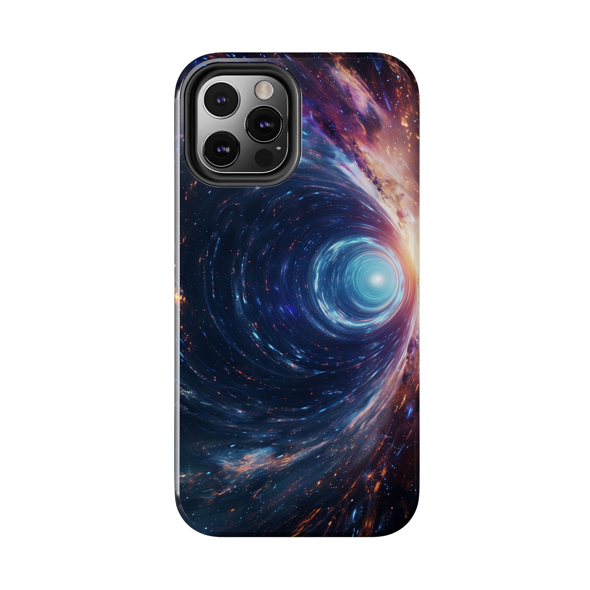 Geeky iPhone Case - Space Geek Case - Space Wormholes Phone Case - Cosmic Galaxy Cover with Futuristic Wormhole Design - Sci-Fi iphone Case