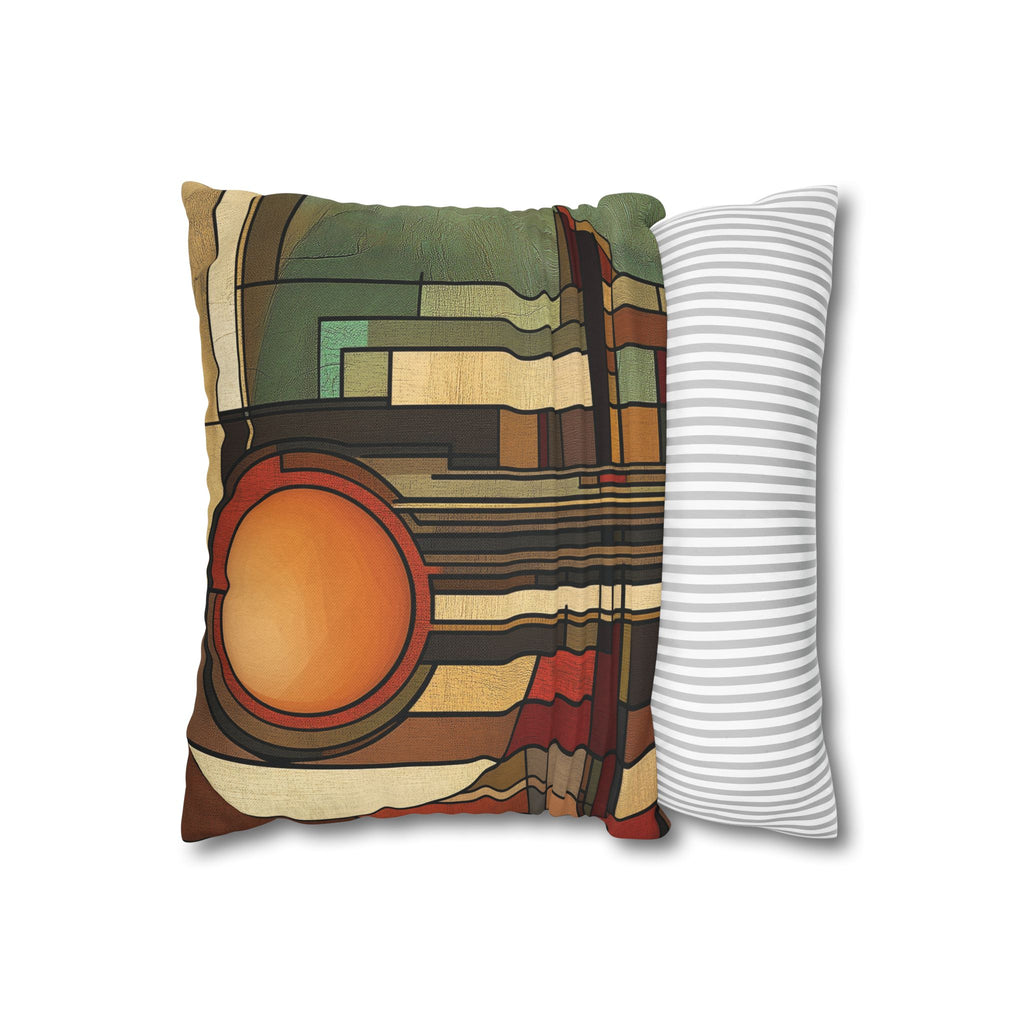 Art Deco Pillowcase, Frank Lloyd Wright Prairie Style, Usonian Nature Designer Mission Style, Perfect Gift for Home - Square Pillow, Home