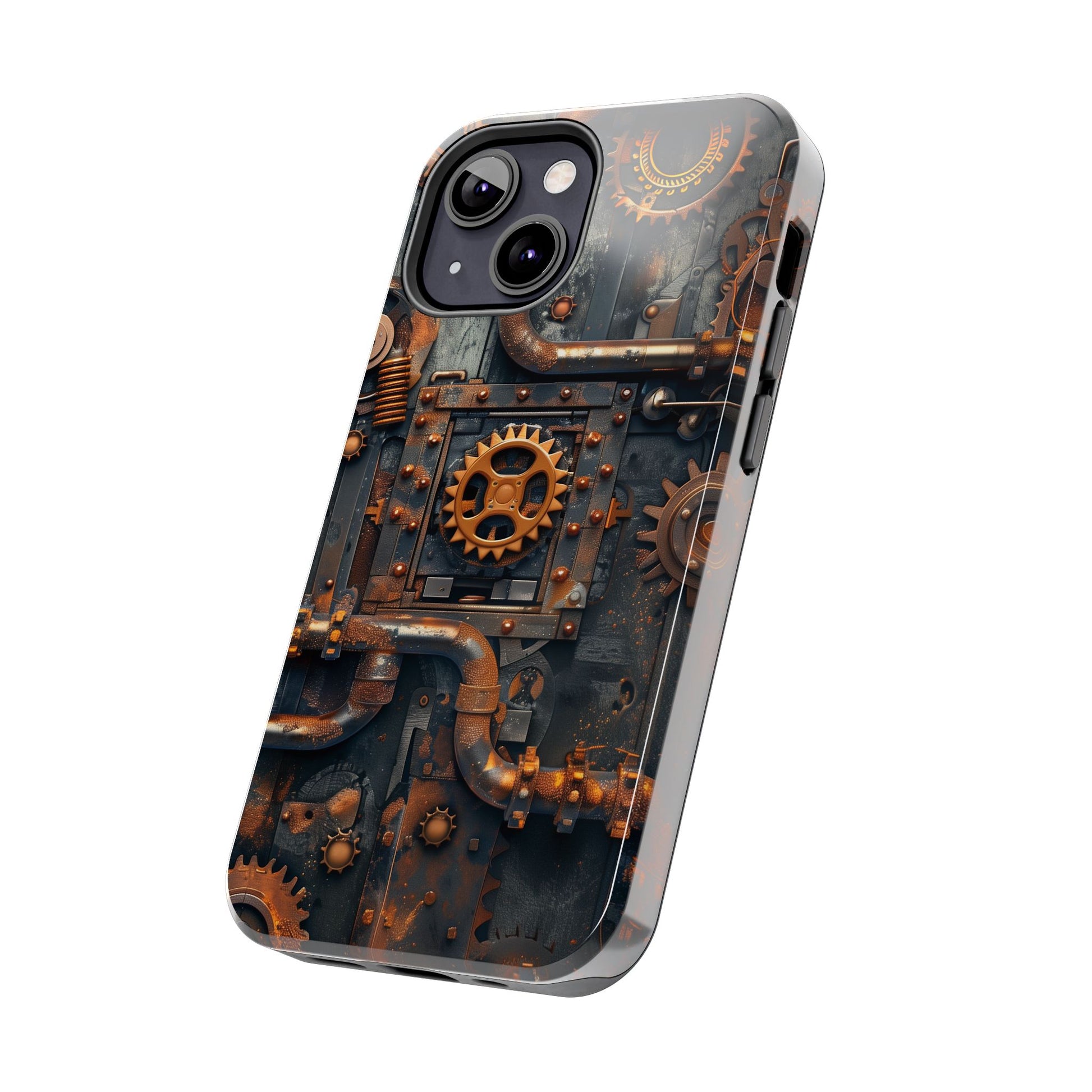 Steampunk Phone Case - Industrial Style Cover with Pipes and Cogs - Unique Steampunk Accessory for Your Phone