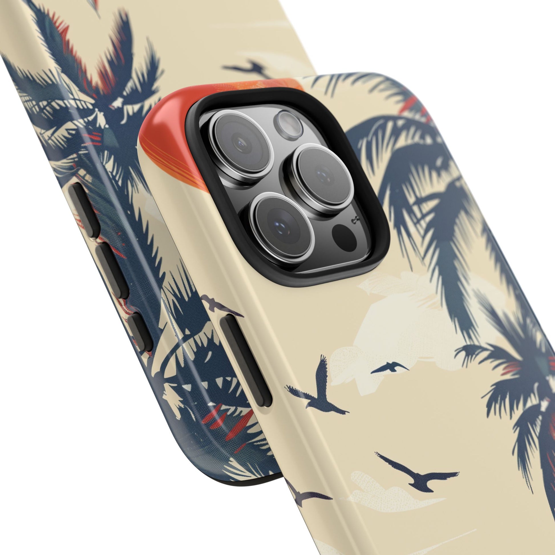 Retro Beach Scene Phone Case, Vintage Tropical Ocean iPhone Case, Summer Beach Phone Cover for iPhone, iphone 15 pro max
