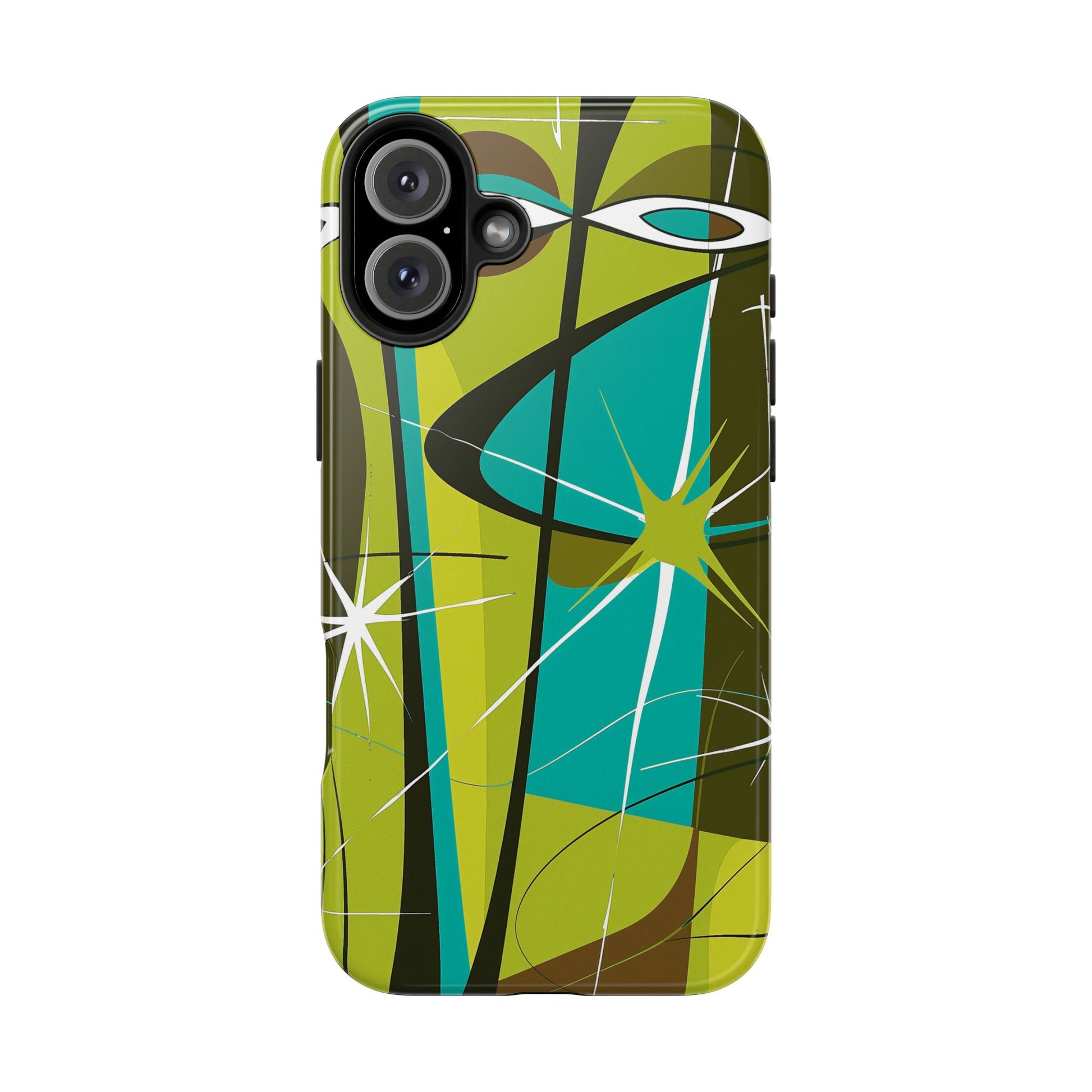 Mid Century Modern Star Design Phone Case, Earth Tone Colors, Retro Style Smartphone Cover, Vintage Phone Case, iPhone 14 Case, Apple iPhone