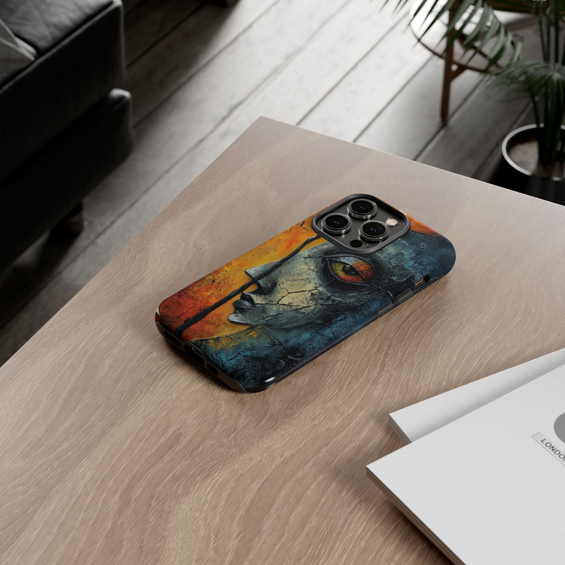 Surrealist Art Phone Case Salvador Dali Style Face Tough Case Unique Artistic 3D Textured Look Surrealism Gift Art iPhone 13 14 15 16
