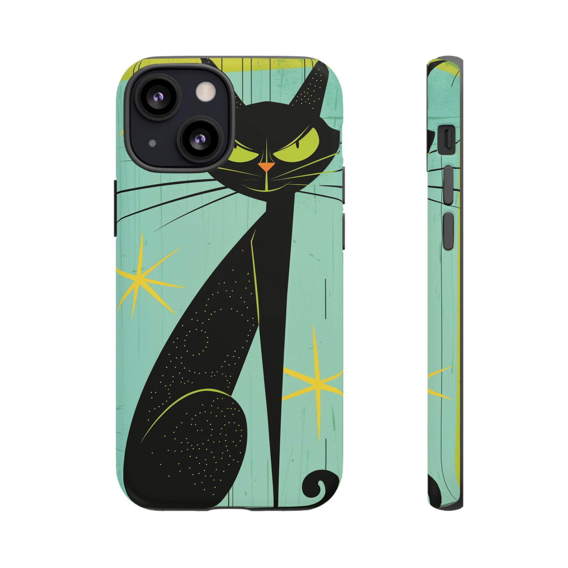 Mid-Century Modern Phone Case, Mid Mod Android Case, Atomic Cats Android Case, Retro Chic Smartphone Cover, Unique Artistic Phone Accessory