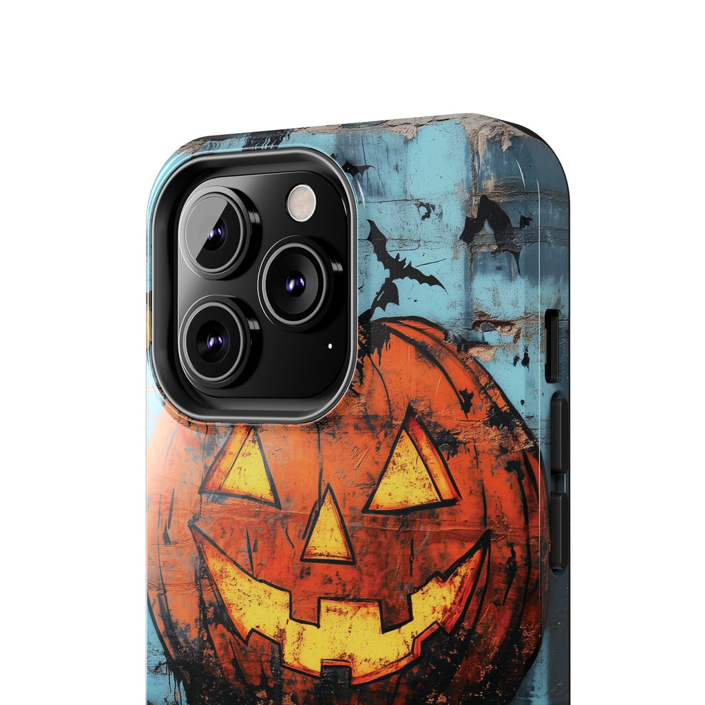 Autumn Artistic Halloween Fall Pumpkin Jack Wall Gothic Dark Academia Street Art Urban Graffiti Phone Case Street iPhone 15 Pro Max Samsung