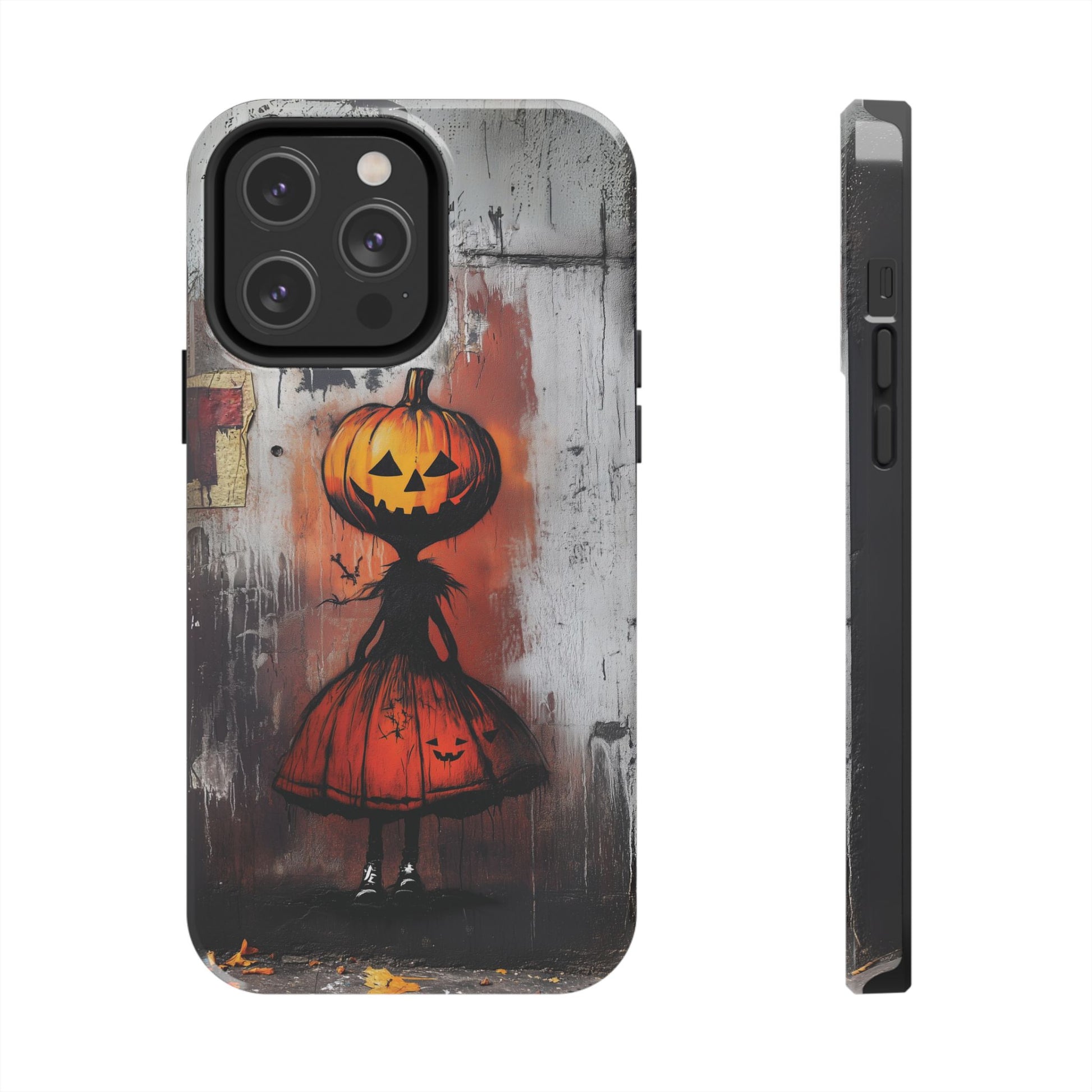 Halloween Pumpkin Wednesday Fall Artistic Gothic Dark Academia Street Art Urban Graffiti Phone Case Street iPhone 15 Pro Max Samsung Galaxy