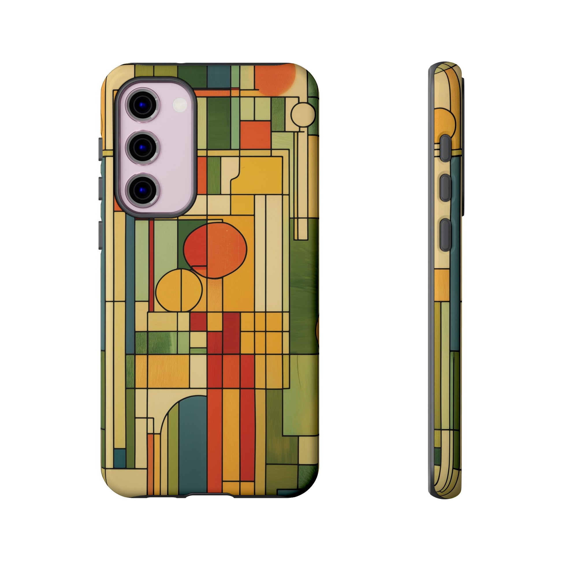 Frank Lloyd Wright Inspired Prairie Style Usonian Phone Case Geometric Stained Glass Art Deco 13 14 15 16 iPhone Pro Max Galaxy Pixel