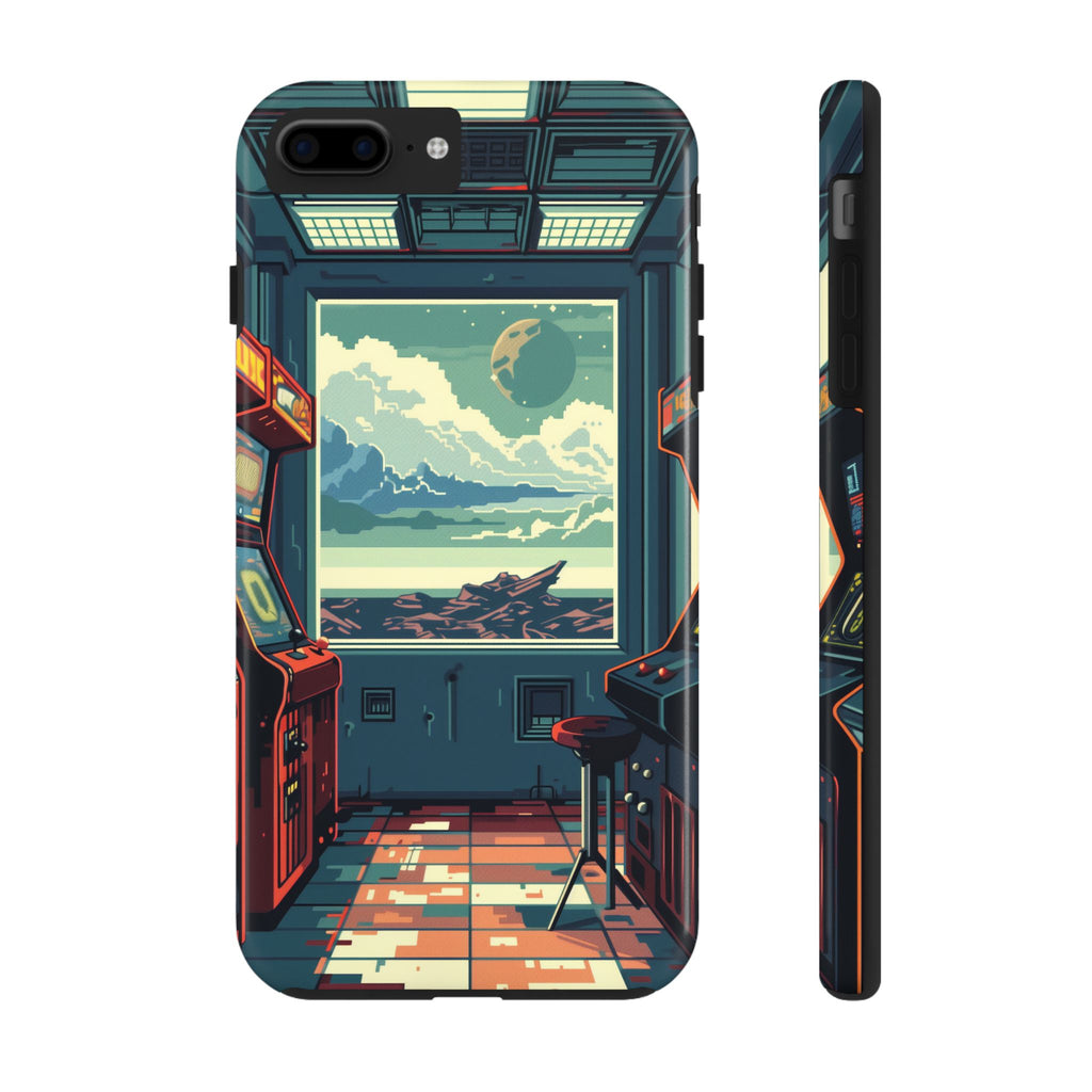 Durable iPhone Case with Outer Space Arcade Design - Protective Space Themed Cover - Fun and Sturdy Phone Accessory - Retro Gift