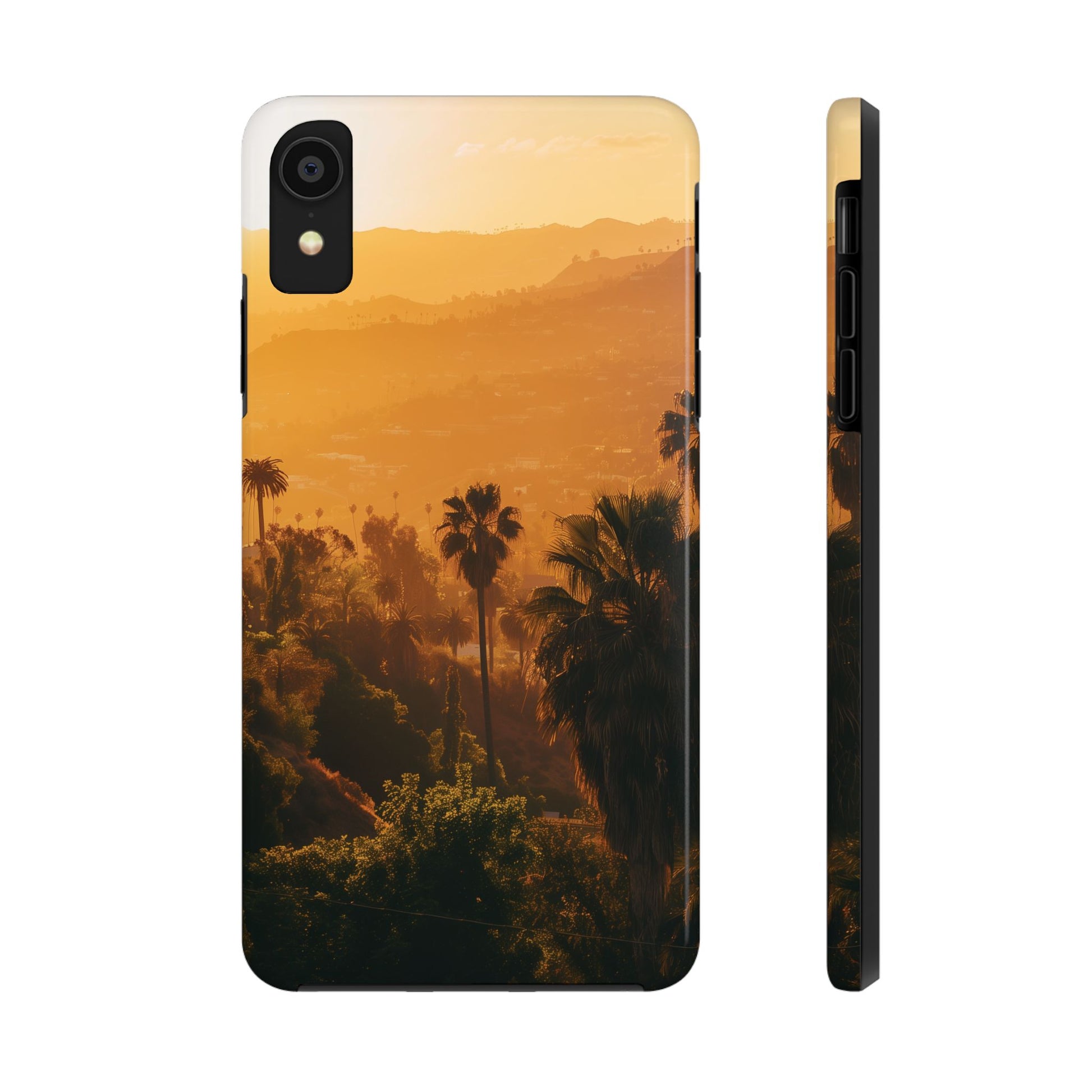 Los Angeles Sunset iPhone Case, Golden Hour Scenic View, Hollywood Hills Sunset Phone Case, Palm Trees Phone Case, iphone 15 pro max case