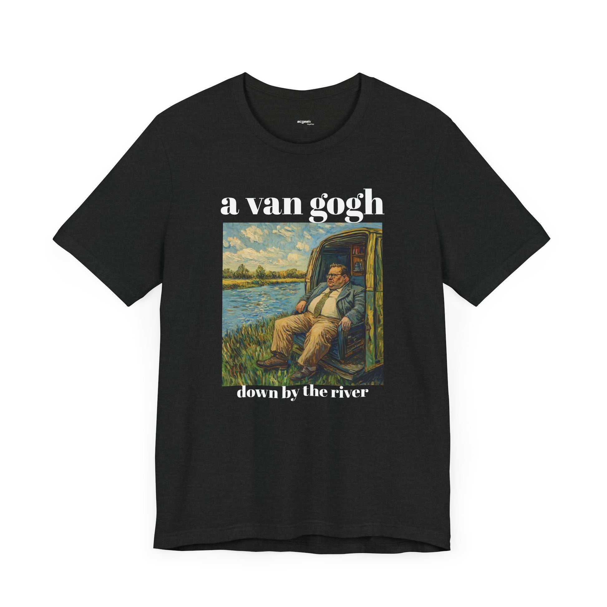Tshirt Van Gogh Down by the River Van Gogh Style Print Sitting by a River Graphic Tee Tshirt Matte Foley Wall Decor ShirtFine Wall Art