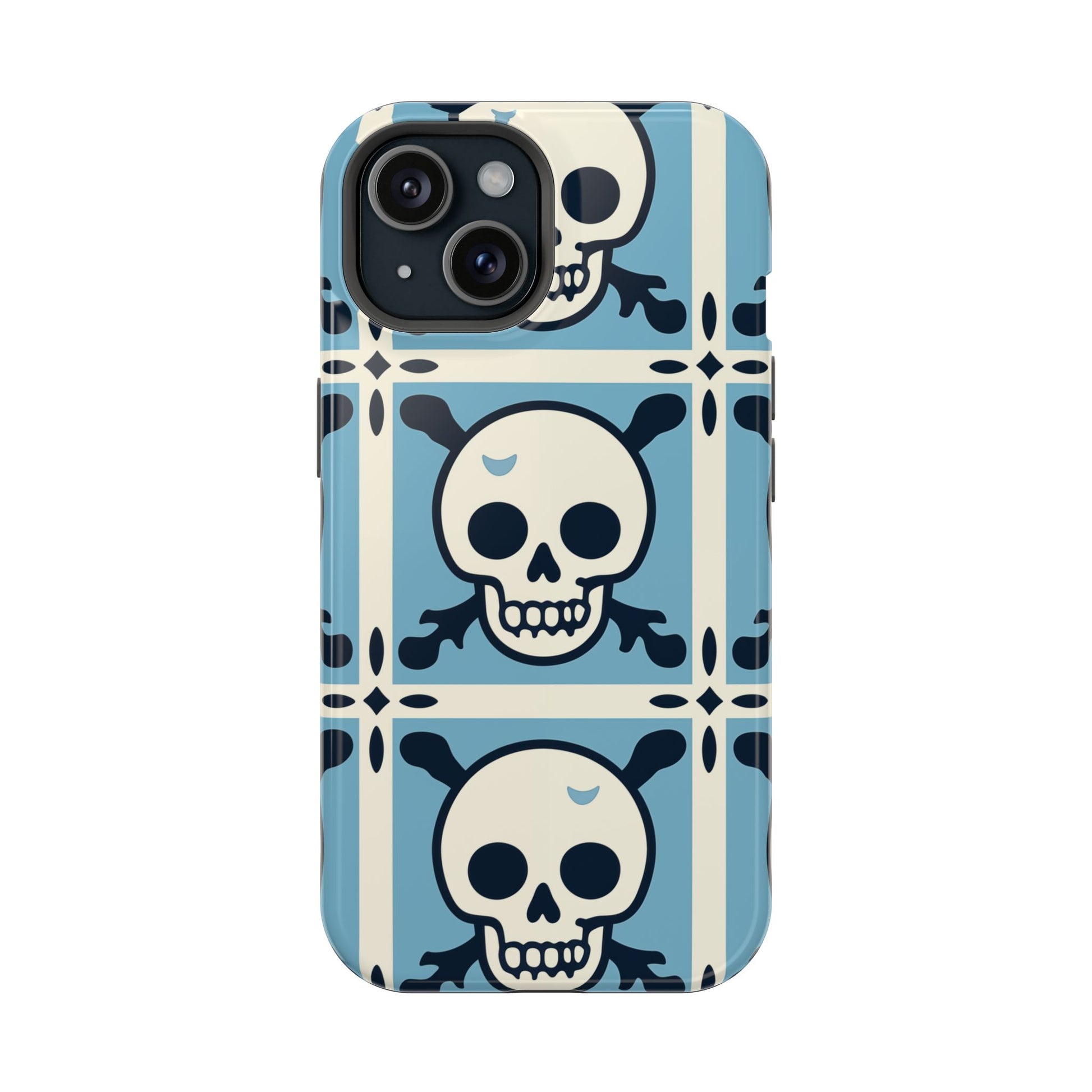 Cute Skull Phone Case Sugar Skull Ghingham Impact-Resistant Cover Goth Skull, Halloween Gift iphone 13 14 15 16 Pro Max