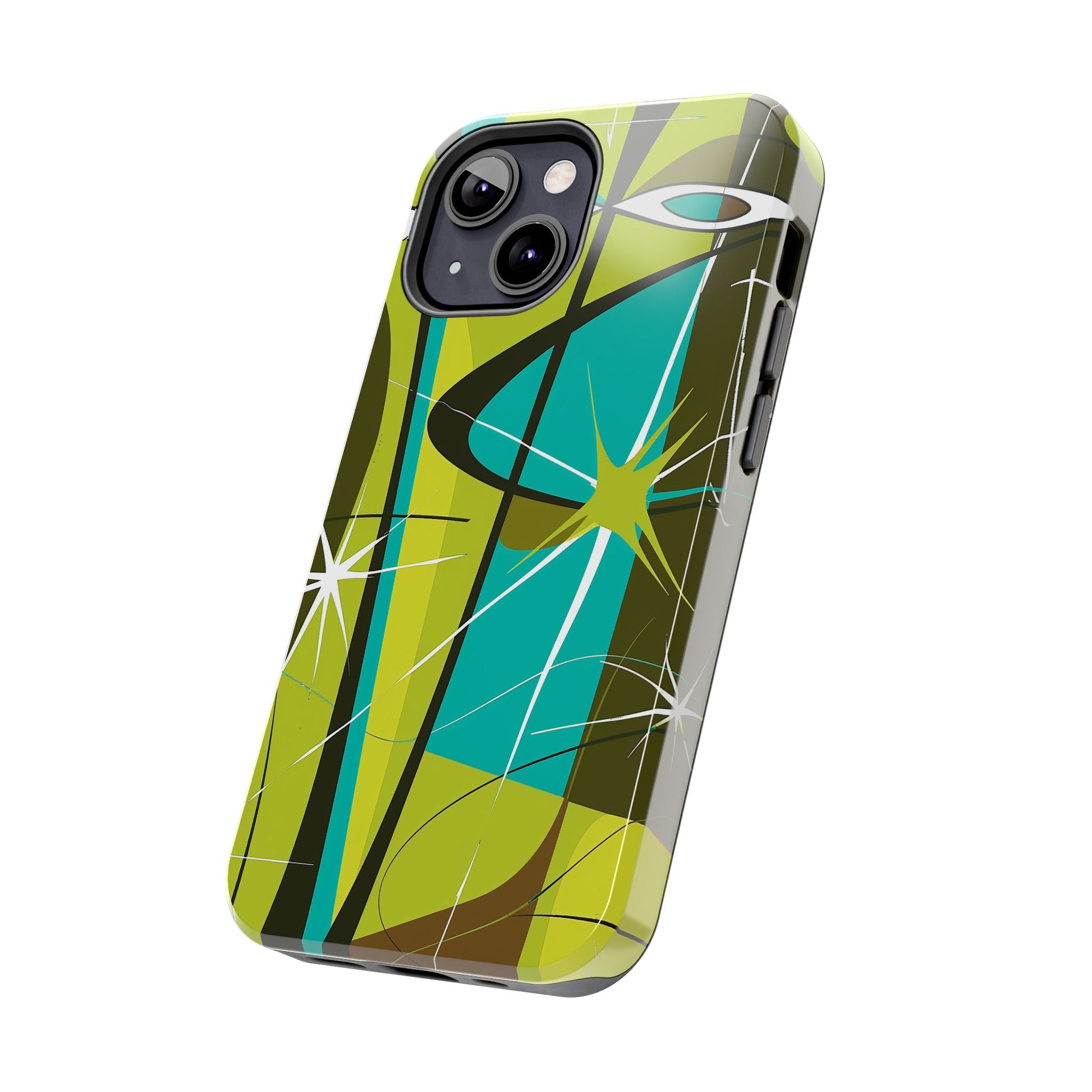 Mid Century Modern Star Design Phone Case, Earth Tone Colors, Retro Style Smartphone Cover, Vintage Phone Case, iPhone 14 Case, Apple iPhone