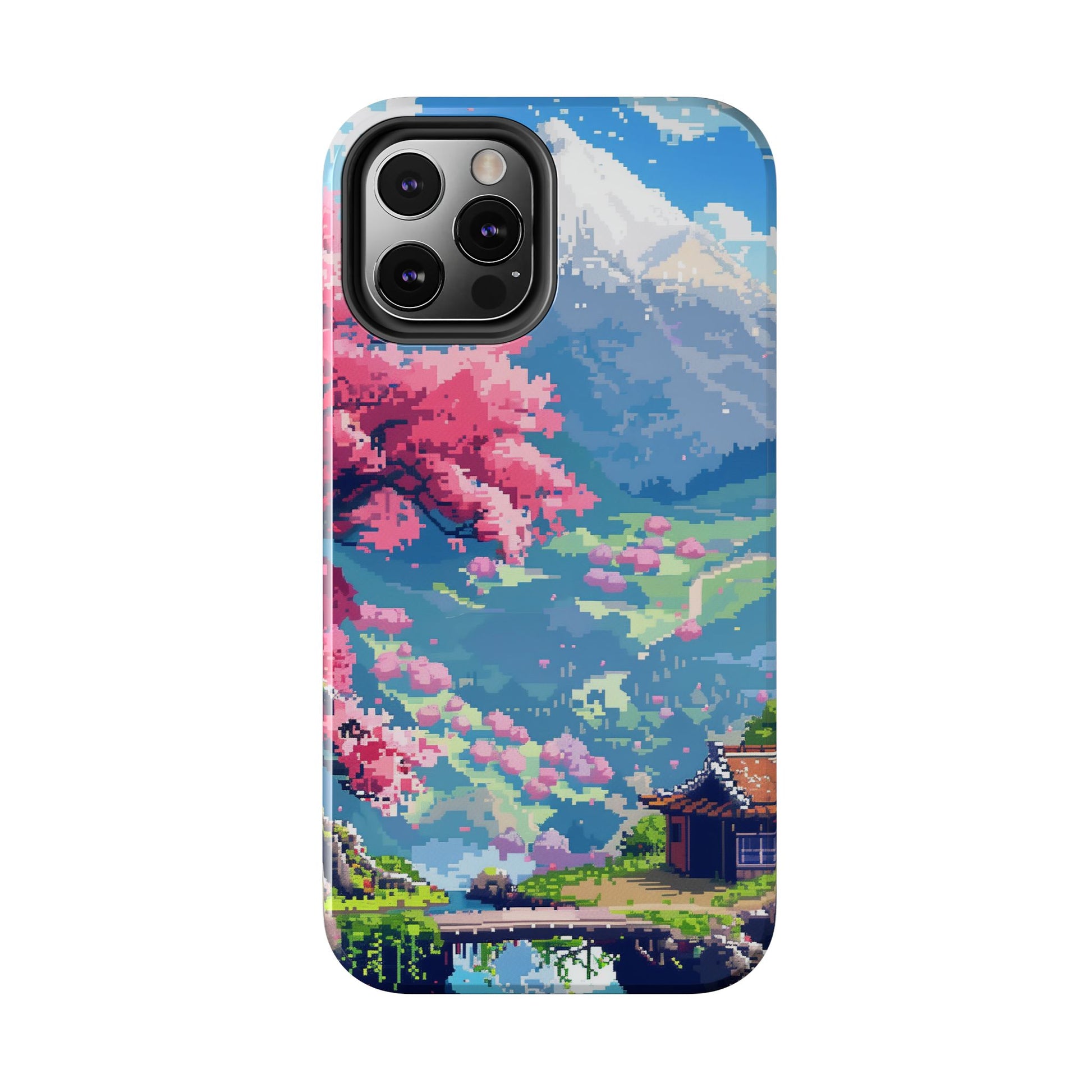 Pixel Art Video Game Landscapes Phone Case, Retro Gaming Pixelated Design, Geeky Gamer Phone Cover, Unique Video Game Art Accessories