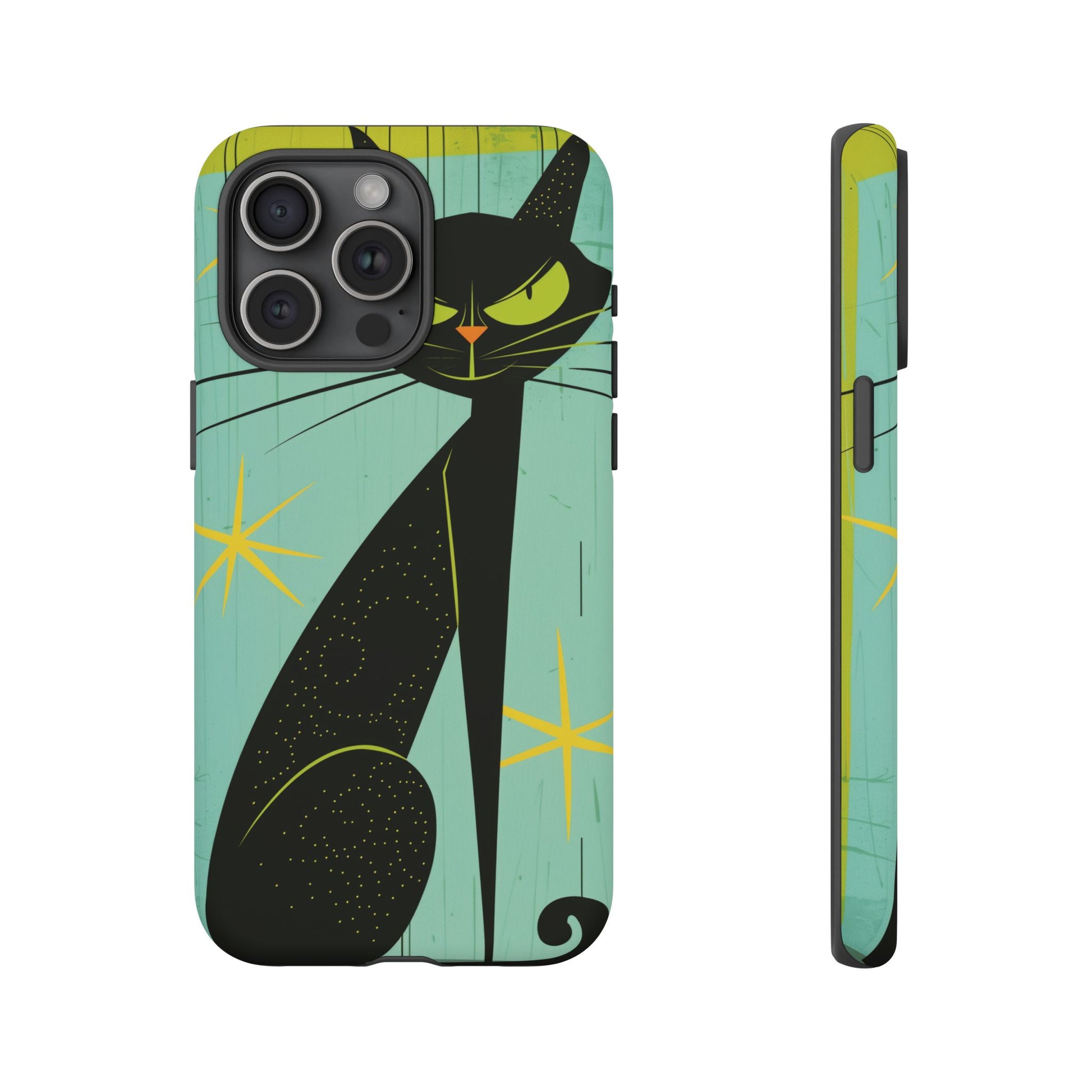 Mid-Century Modern Phone Case, Mid Mod Android Case, Atomic Cats Android Case, Retro Chic Smartphone Cover, Unique Artistic Phone Accessory