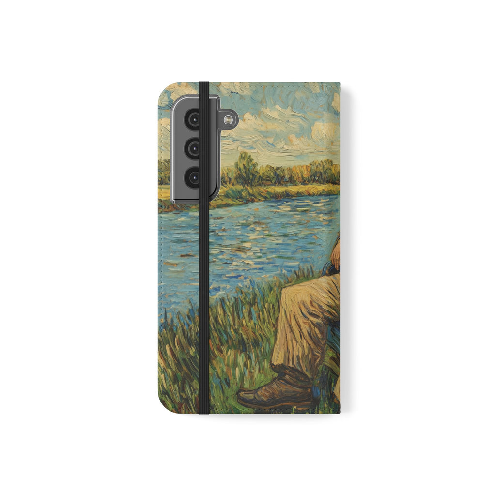 Flip Phone Case Painting A Van Gogh Down by the River iPhone 16 Pro Max  Galaxy