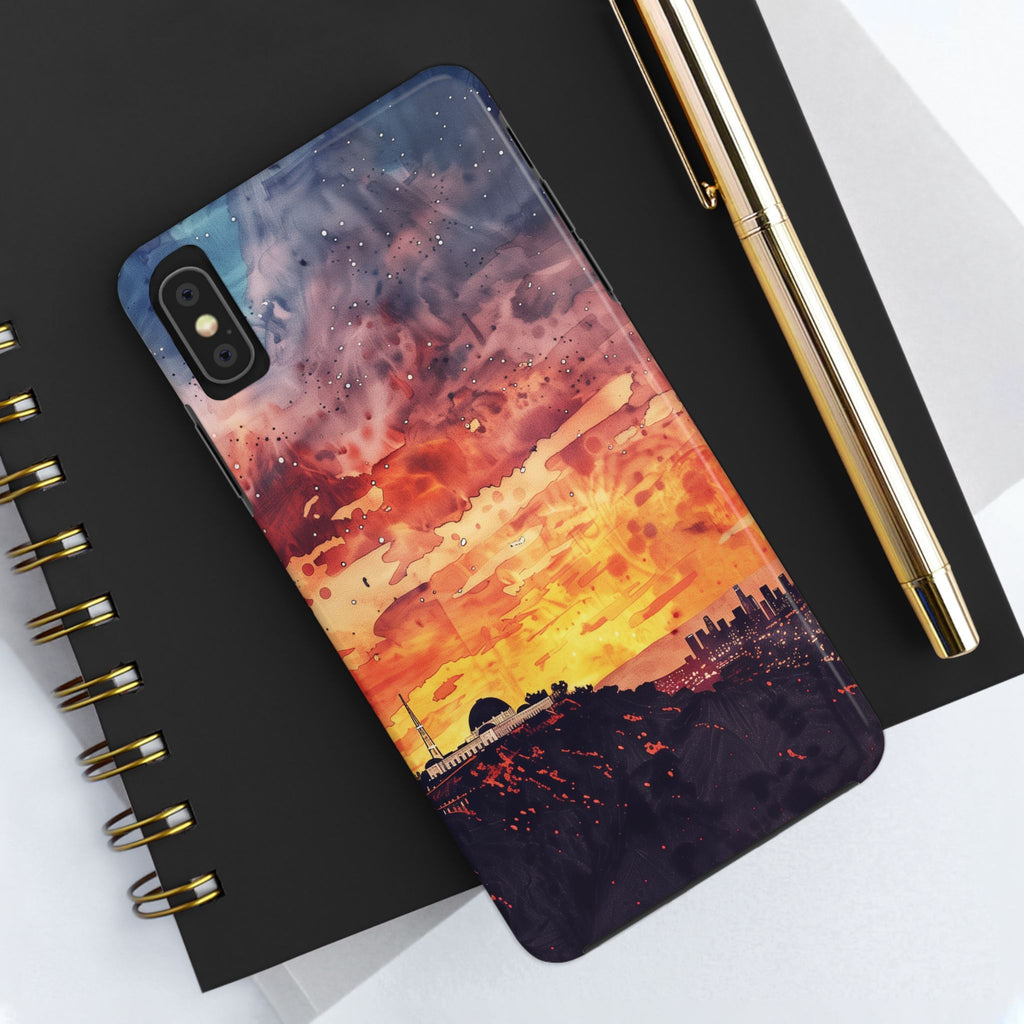 Los Angeles Sunset iPhone Case, Golden Hour Scenic View, Hollywood Hills Sunset Phone Case, Palm Trees Phone Case, iphone 15 pro max case