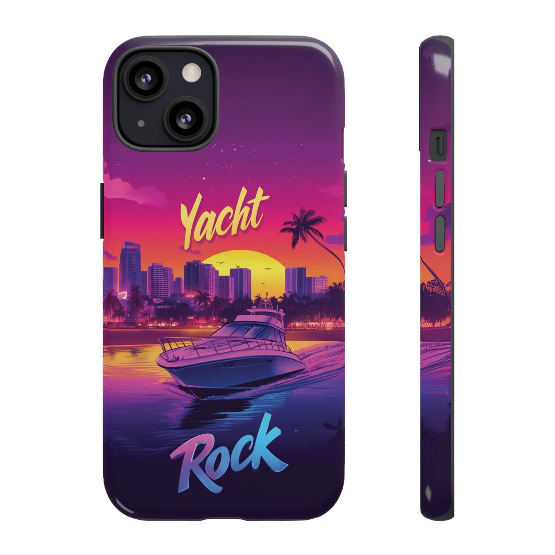 Yacht Rock Custom Phone Case iPhone 13 14 15 16 Pro Max Sunset Cruise Harbor Miami Vice Yacht Rock Gift Boating Captain South Beach Surfing