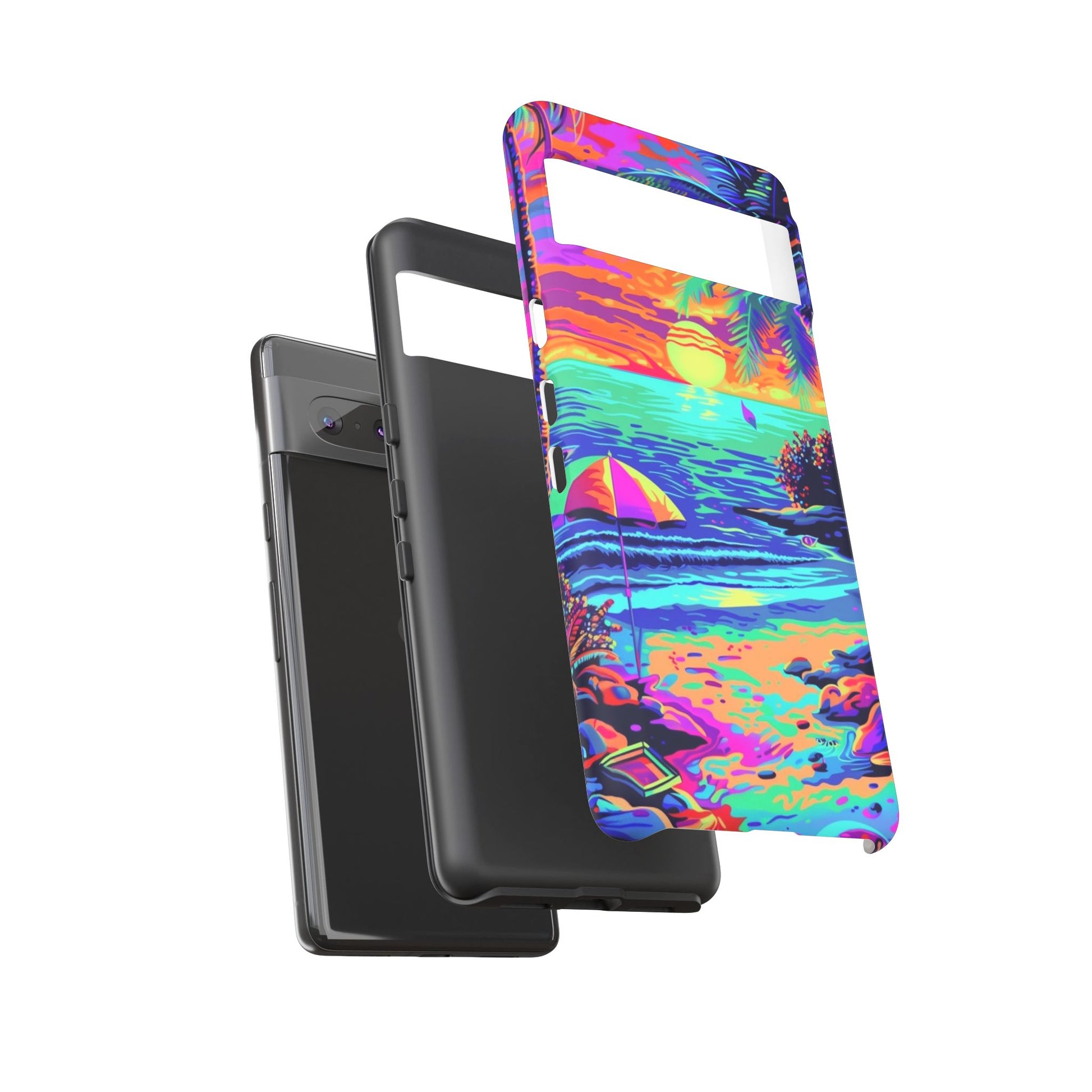 Beach Bliss: Durable Android Phone Case with Lisa Frank Style