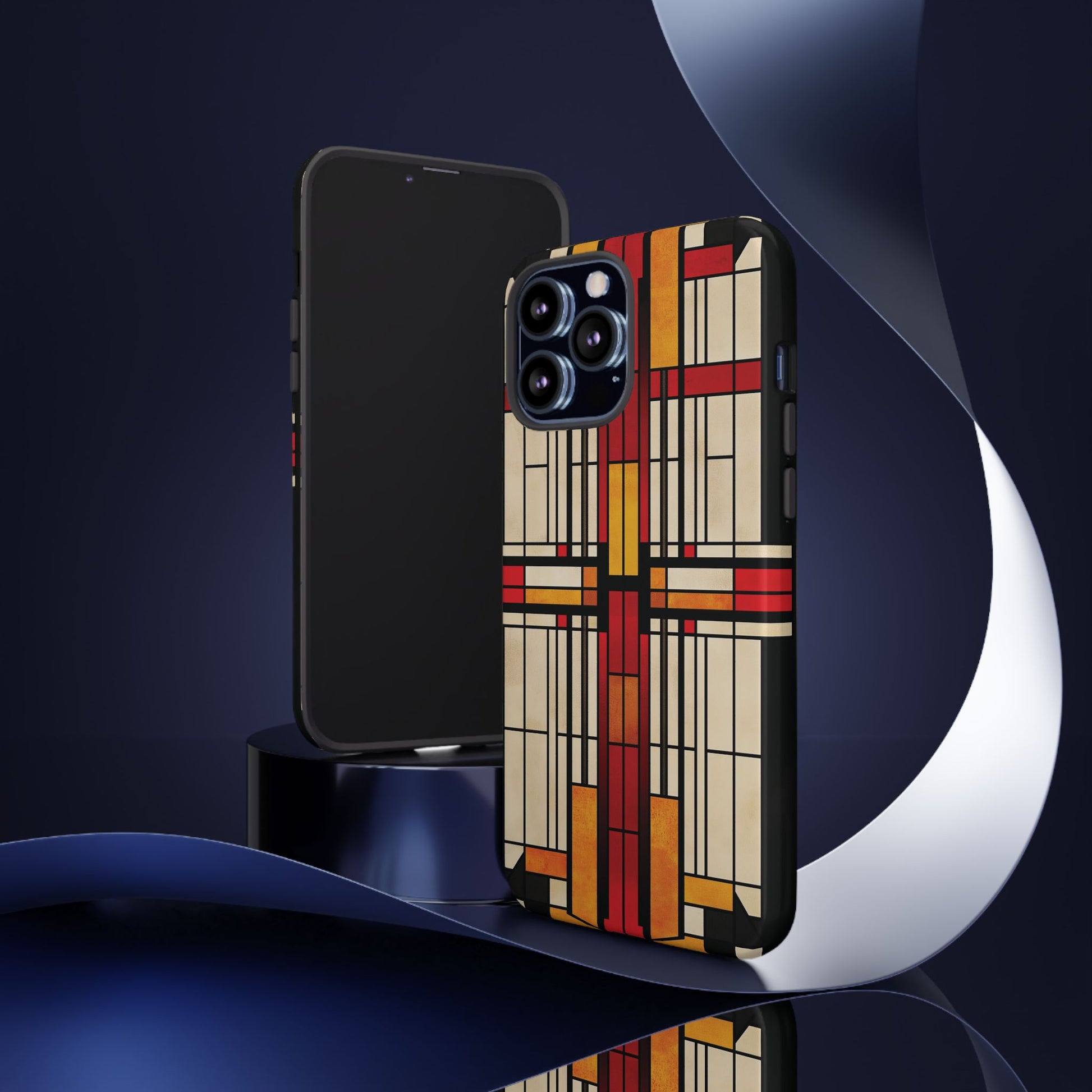 Art Deco Frank Lloyd Wright Stained Glass Southwest Phone Case Geometric Marble Gold 13 14 15 16 iPhone Pro Max Galaxy Pixel