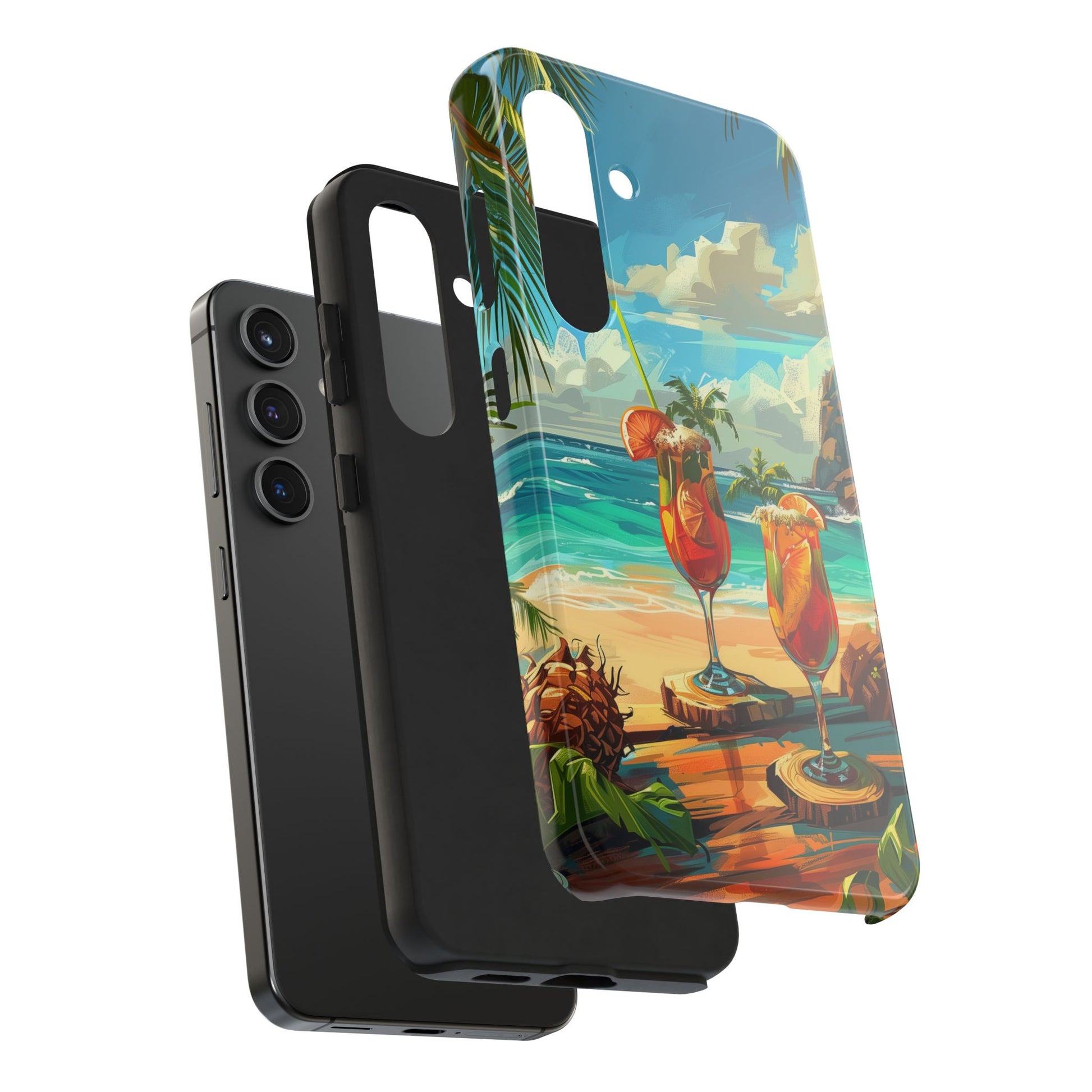 Retro Beach Scene Phone Case, Vintage Tropical Ocean iPhone Case, Summer Beach Phone Cover for iPhone, iphone 15 pro max