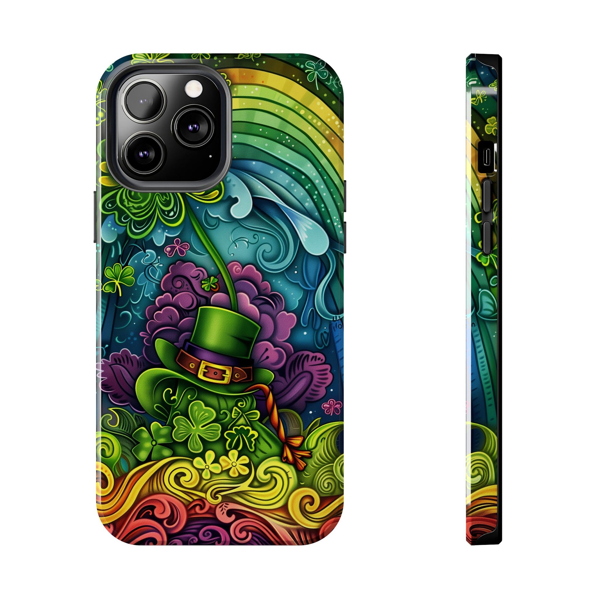 St. Patrick's Day Lucky Phone Case, Green Shamrock Protective Cover, Durable Irish Luck Phone Accessory, Holiday Gift Idea