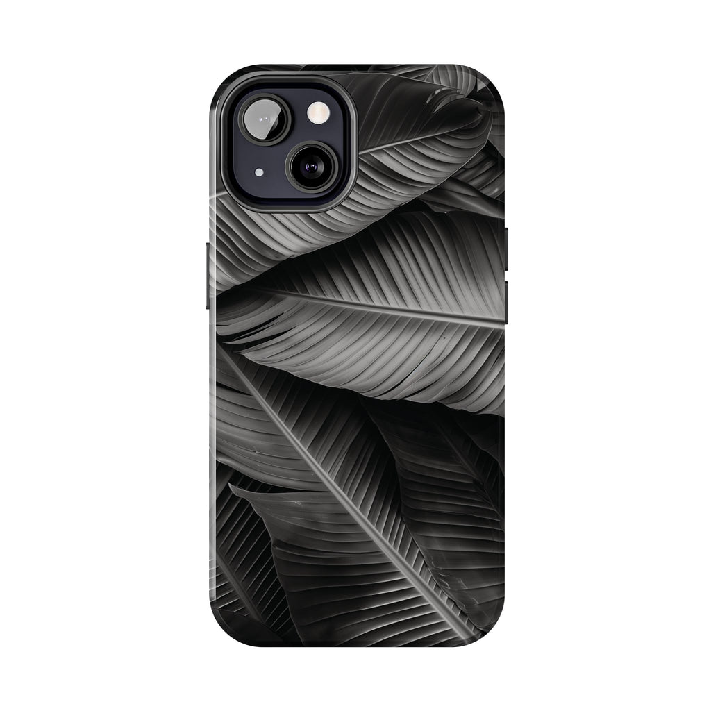 Custom Palm Leaf Phone Case, Palm Tree Phone Case, Tropical Leaf Design, Summer iPhone Cover, Black and White iPhone Case, iPhone 15 Pro Max