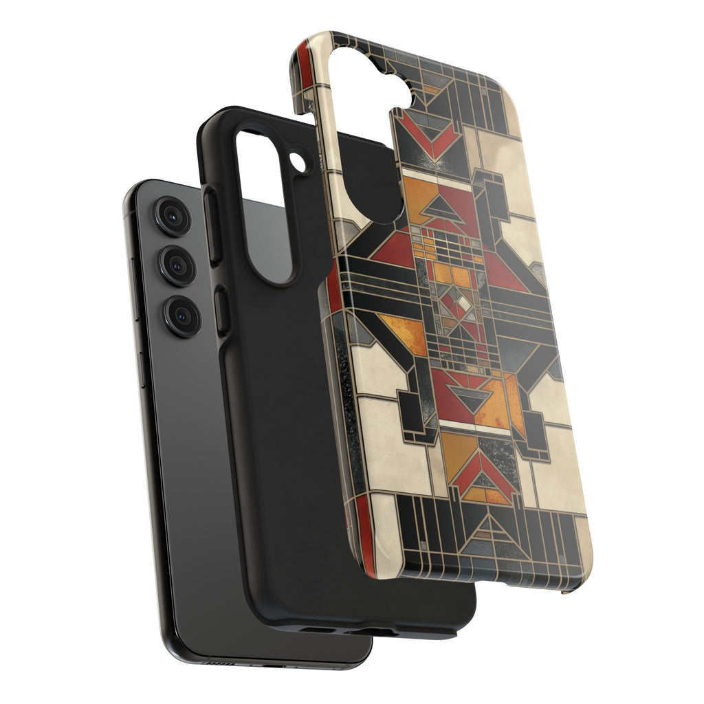 Frank Lloyd Wright Inspired Stained Glass Phone Case - Geometric Elegance for iPhone Models