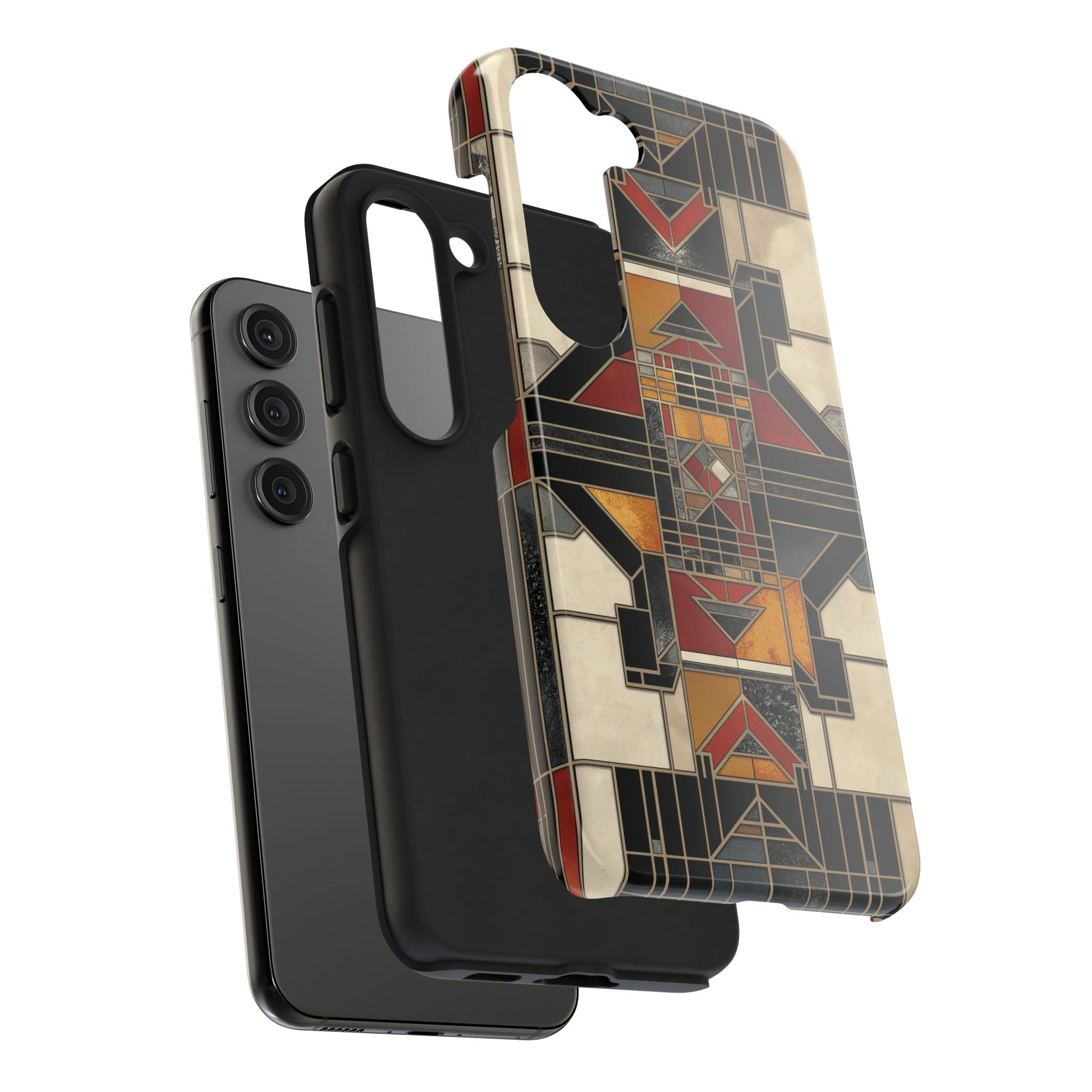 Frank Lloyd Wright Inspired Stained Glass Phone Case - Geometric Elegance for iPhone Models
