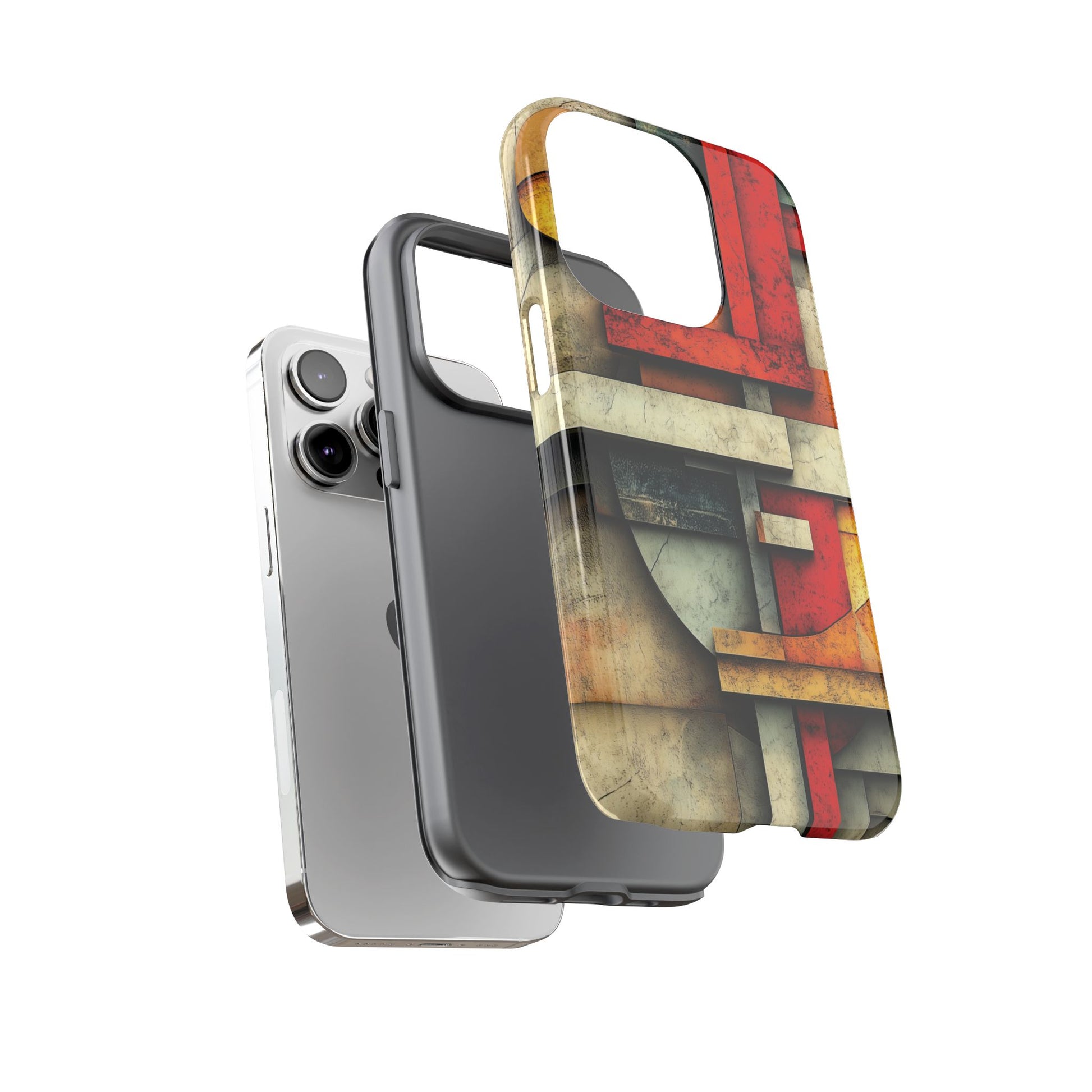 Red Prairie Style Frank Lloyd Wright Usonian Phone Case Geometric Stained Glass Art Deco Marble Gold 13 14 15 16 iPhone Pro Max Galaxy Pixel