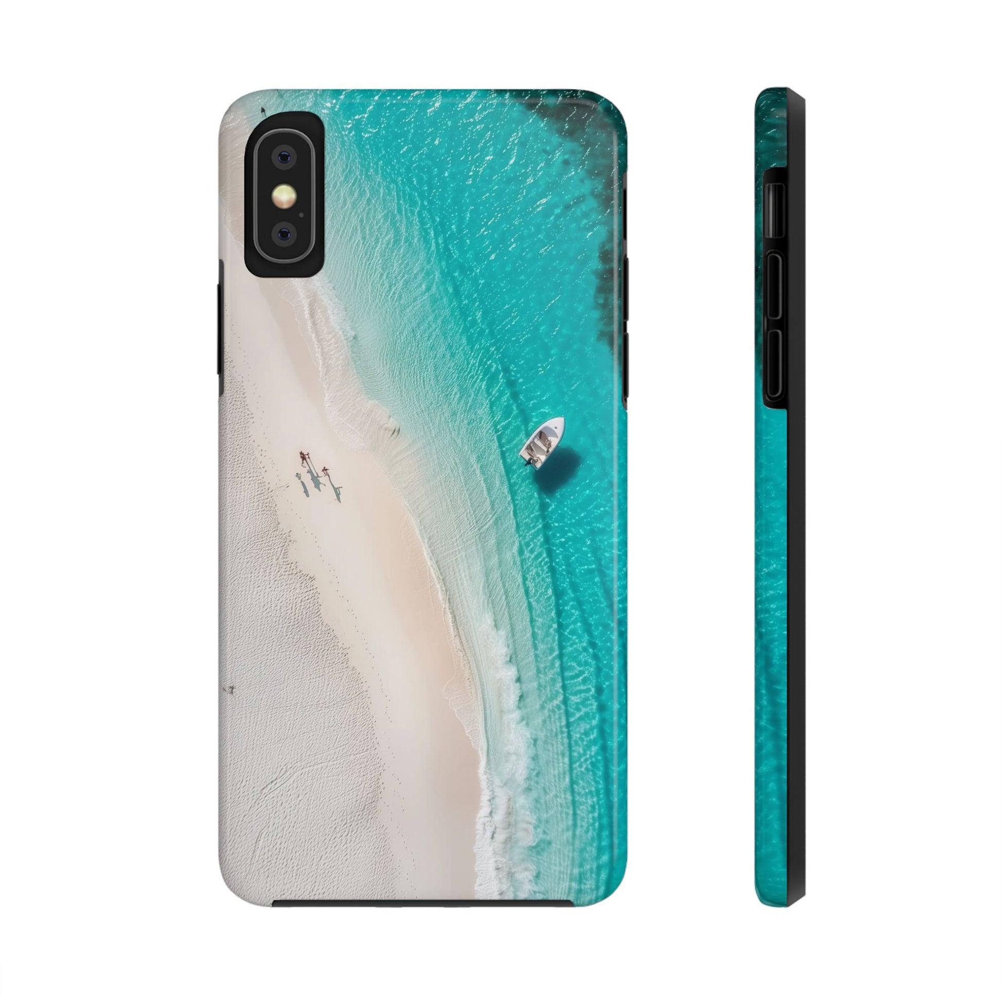 Turquoise Tranquility: Durable iPhone Case with White Sand Beach