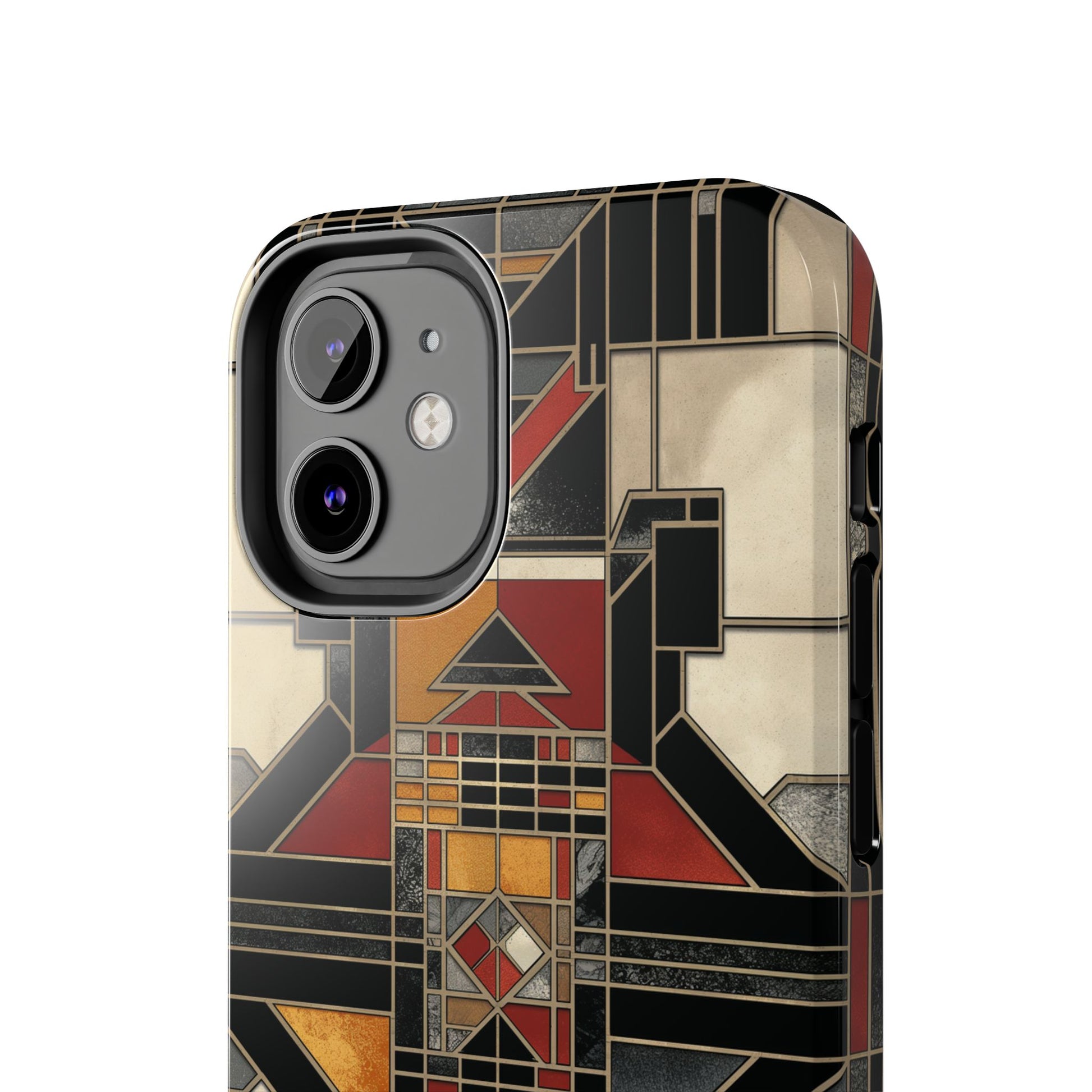 Frank Lloyd Wright Inspired Stained Glass Phone Case - Geometric Elegance for iPhone Models
