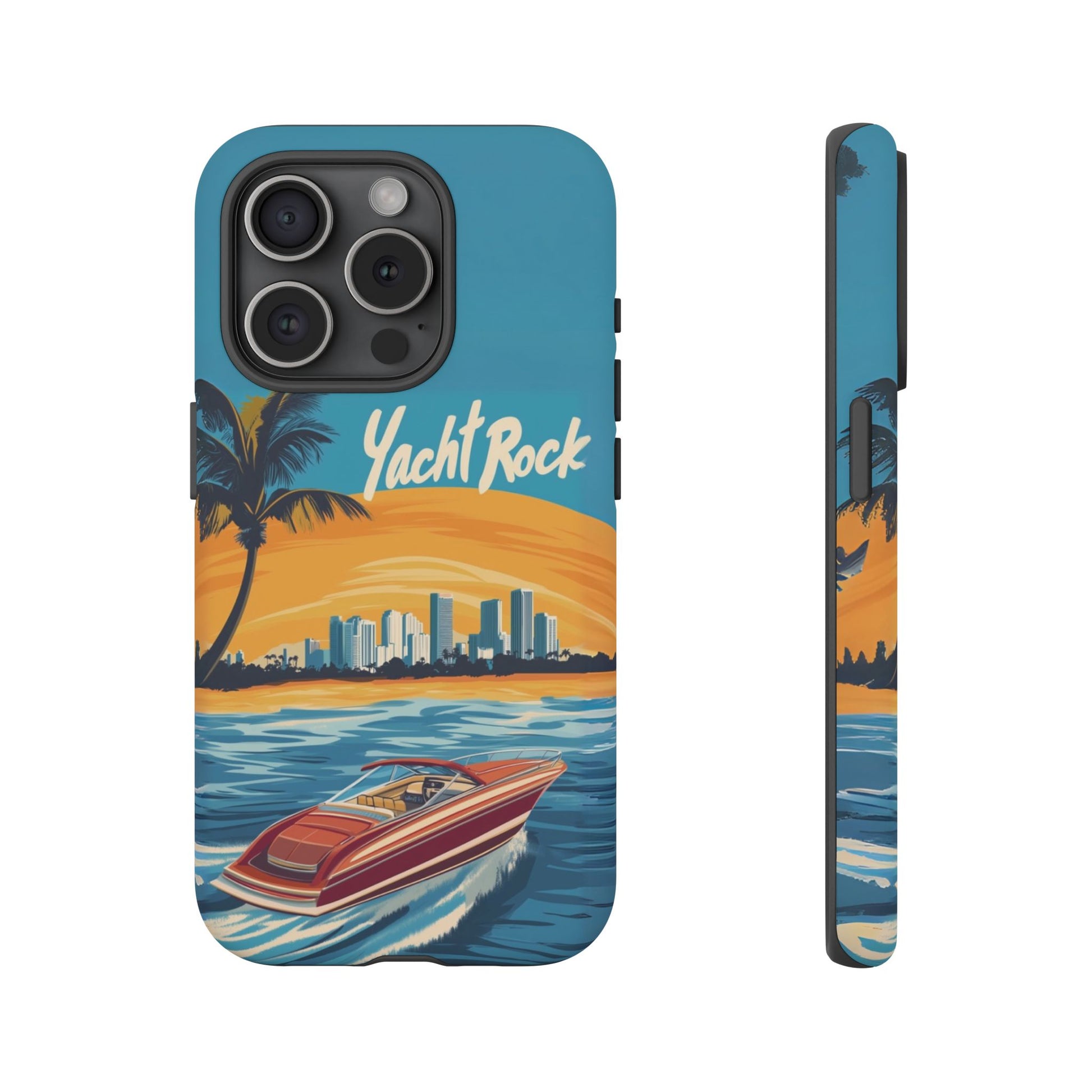 Yacht Rock Phone Case Custom iPhone 13 14 15 16 Pro Max Sunset Cruise Harbor Miami Vice Yacht Rock Gift Boating Captain South Beach Surfing