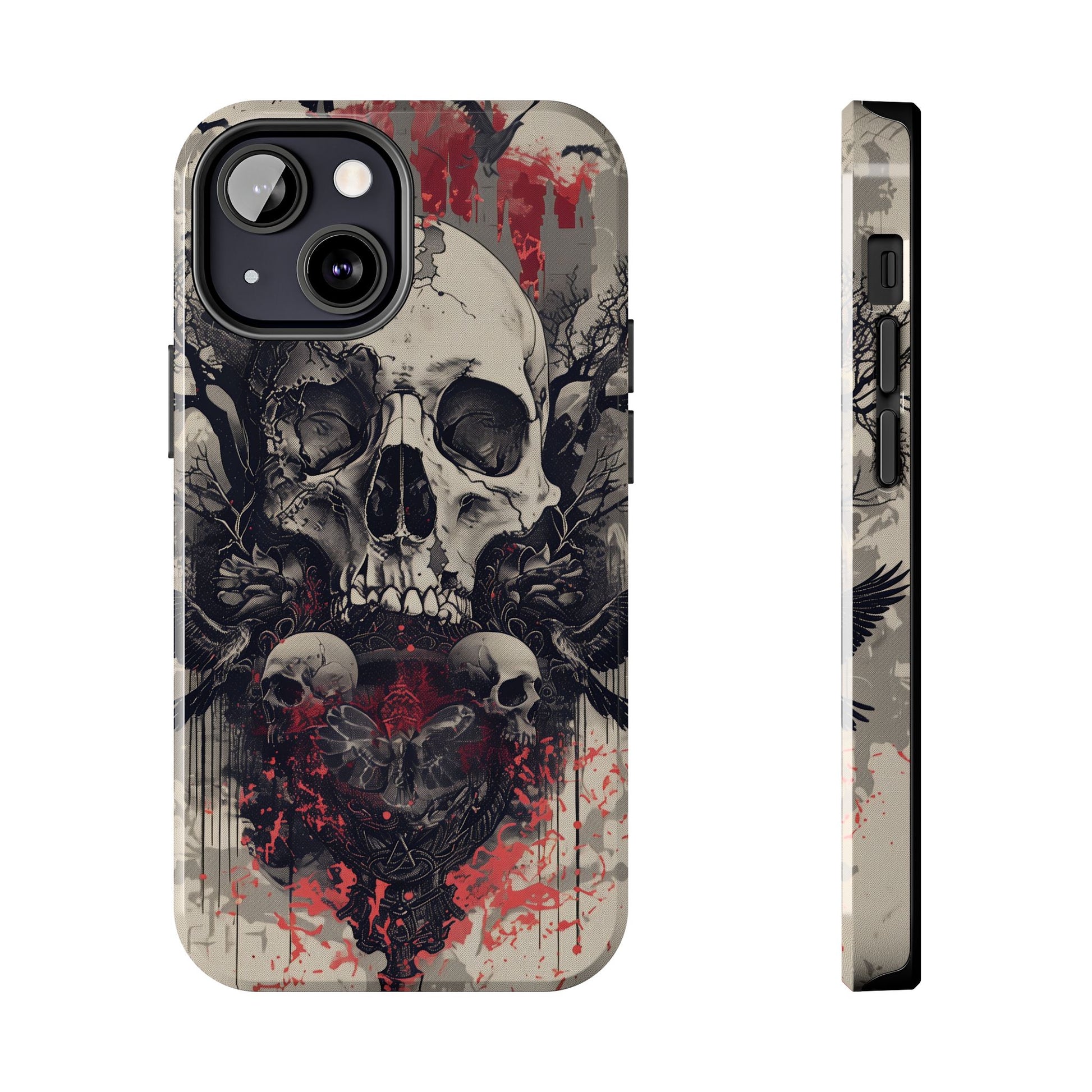 Gothic Art Phone Case Skulls and Crows, Moth Phone Case, Moon and Tarot Phone Case, Halloween Spooky Season, Dark Academia iPhone 15 Pro Max