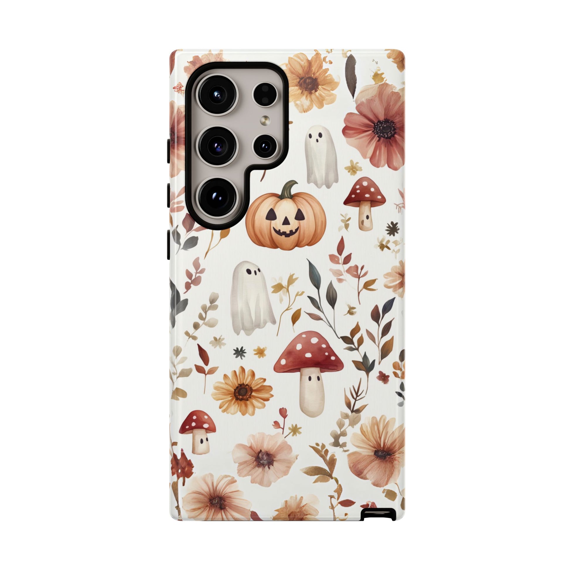 Cottagecore Fall Floral Phone Case for iPhone Samsung Pixel Autumn Pumpkin Tough Case iPhone 16 15 14 13 Pro Max