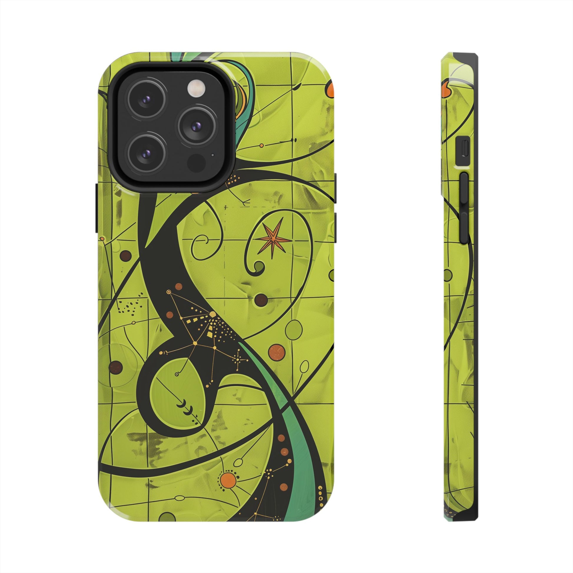 Mid Century Modern Star Design Phone Case, Earth Tone Colors, Retro Style Smartphone Cover, Vintage Phone Case, iPhone 14 Case, Apple iPhone