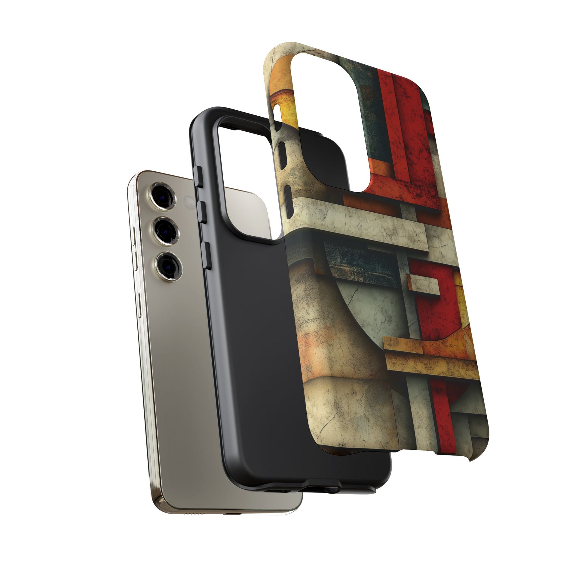 Red Prairie Style Frank Lloyd Wright Usonian Phone Case Geometric Stained Glass Art Deco Marble Gold 13 14 15 16 iPhone Pro Max Galaxy Pixel