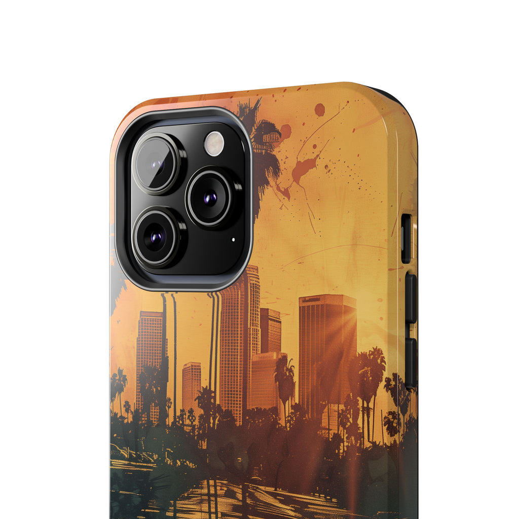 Los Angeles Sunset iPhone Case, Golden Hour Scenic View, Hollywood Hills Sunset Phone Case, Palm Trees Phone Case, iphone 15 pro max case