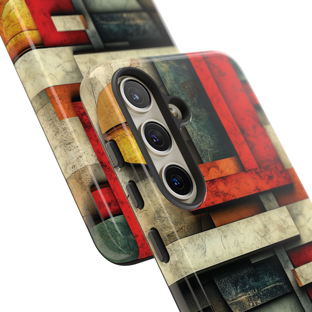 Red Prairie Style Frank Lloyd Wright Usonian Phone Case Geometric Stained Glass Art Deco Marble Gold 13 14 15 16 iPhone Pro Max Galaxy Pixel