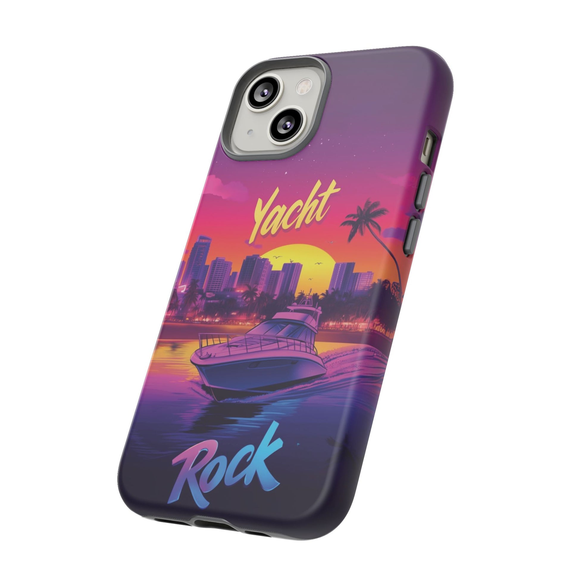 Yacht Rock Custom Phone Case iPhone 13 14 15 16 Pro Max Sunset Cruise Harbor Miami Vice Yacht Rock Gift Boating Captain South Beach Surfing