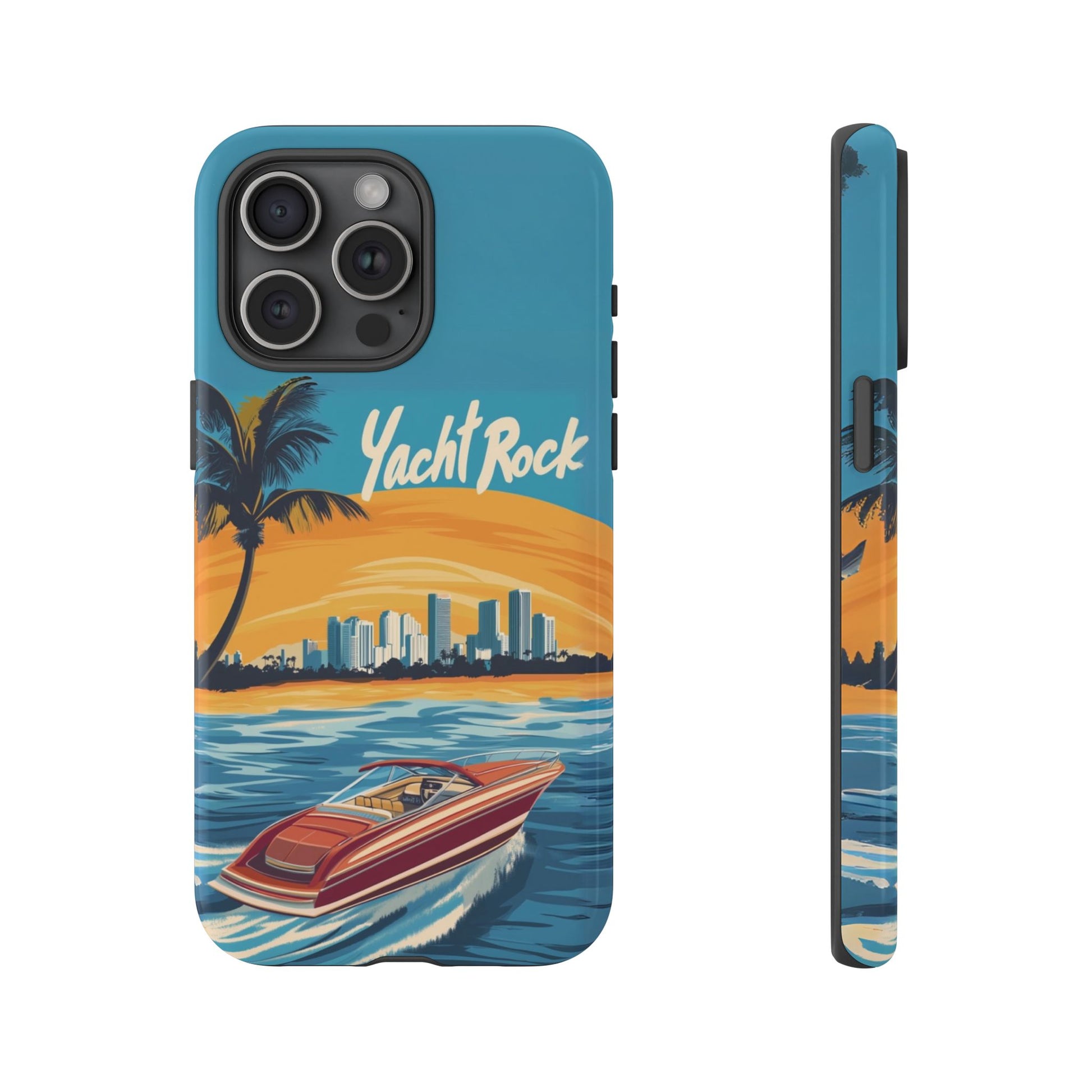 Yacht Rock Phone Case Custom iPhone 13 14 15 16 Pro Max Sunset Cruise Harbor Miami Vice Yacht Rock Gift Boating Captain South Beach Surfing