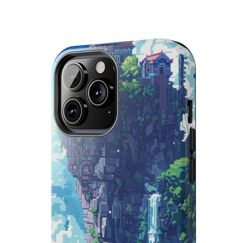 Pixel Art Video Game Landscapes Phone Case, Retro Gaming Pixelated Design, Geeky Gamer Phone Cover, Unique Video Game Art Accessories