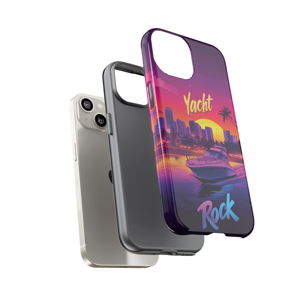 Yacht Rock Custom Phone Case iPhone 13 14 15 16 Pro Max Sunset Cruise Harbor Miami Vice Yacht Rock Gift Boating Captain South Beach Surfing