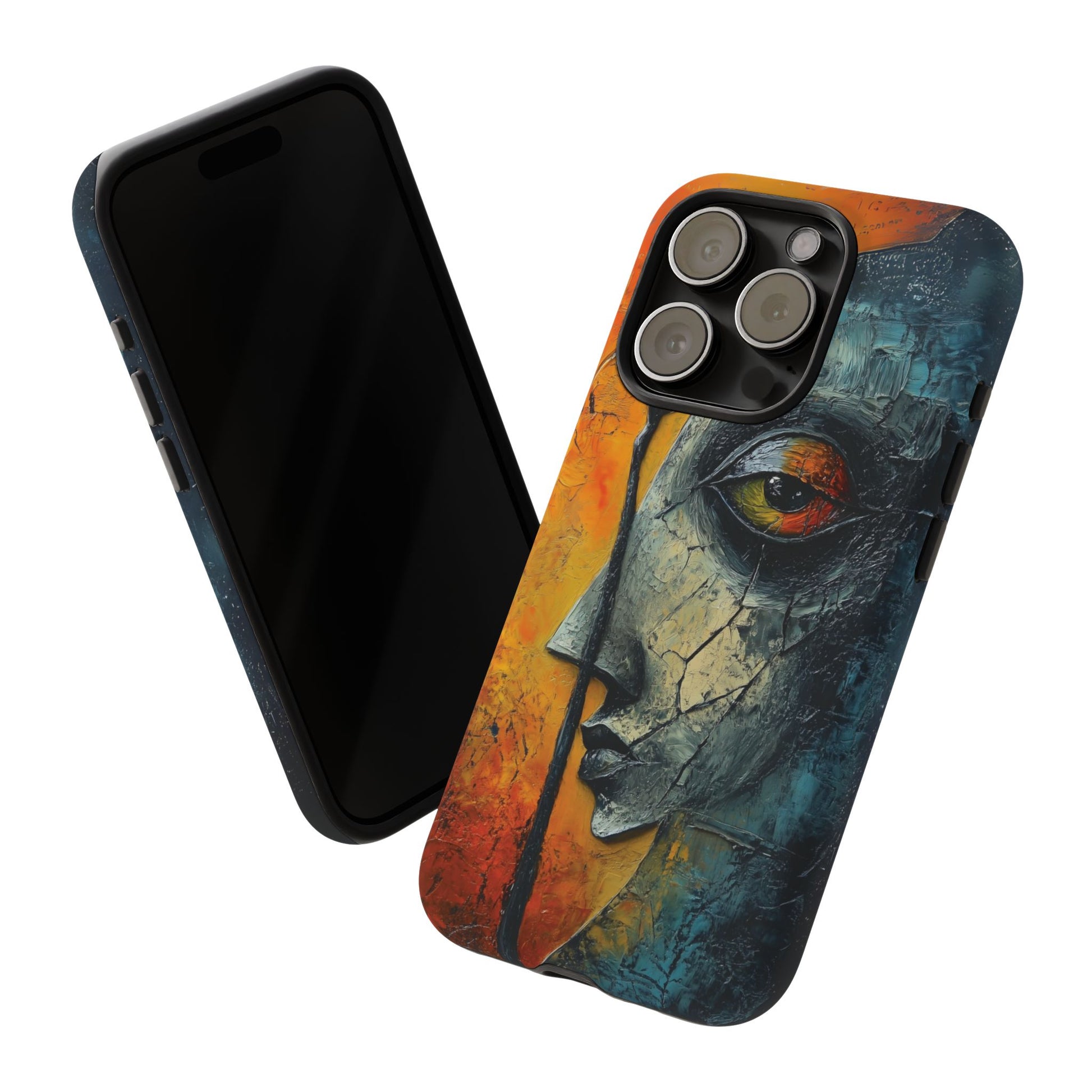 Surrealist Art Phone Case Salvador Dali Style Face Tough Case Unique Artistic 3D Textured Look Surrealism Gift Art iPhone 13 14 15 16