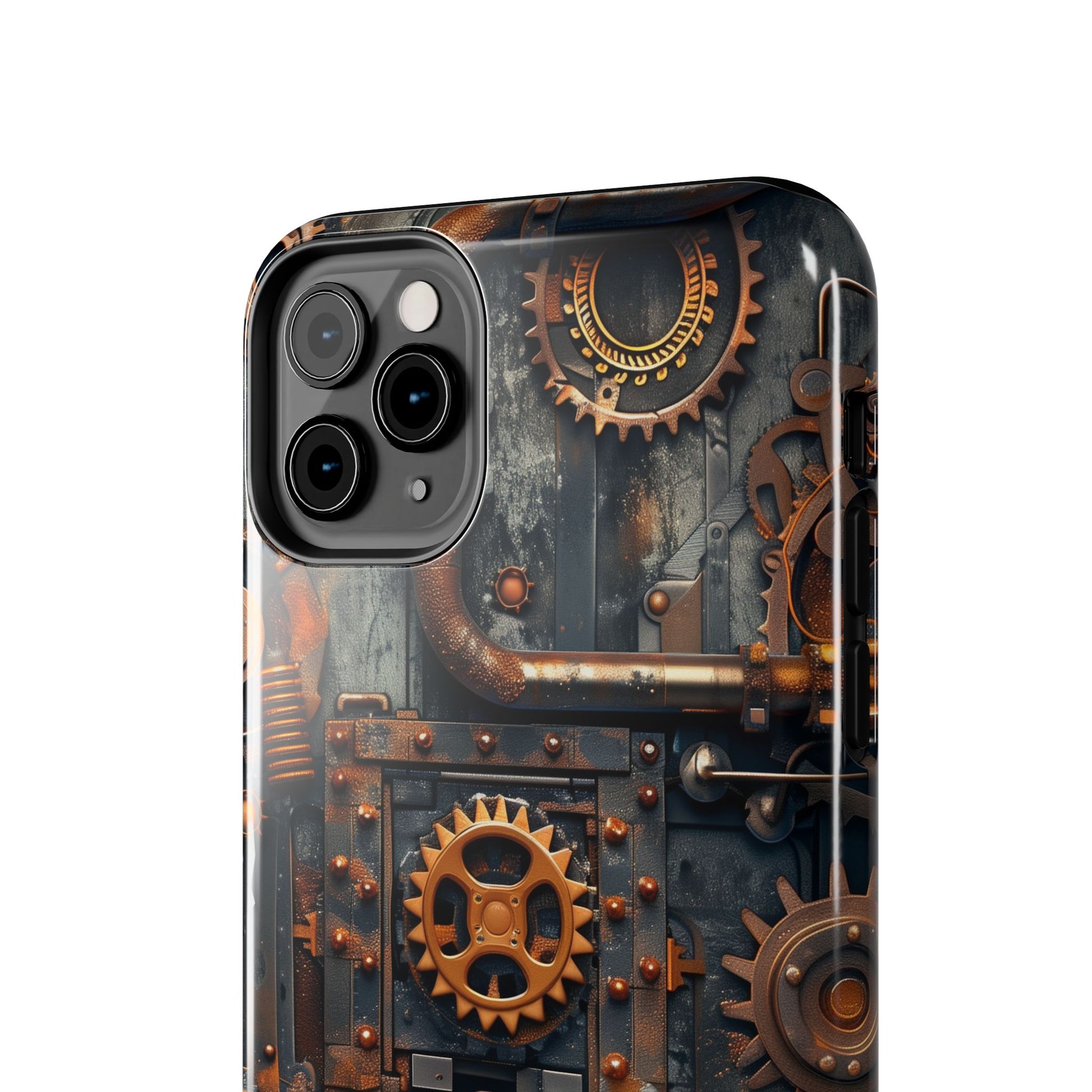 Steampunk Phone Case - Industrial Style Cover with Pipes and Cogs - Unique Steampunk Accessory for Your Phone