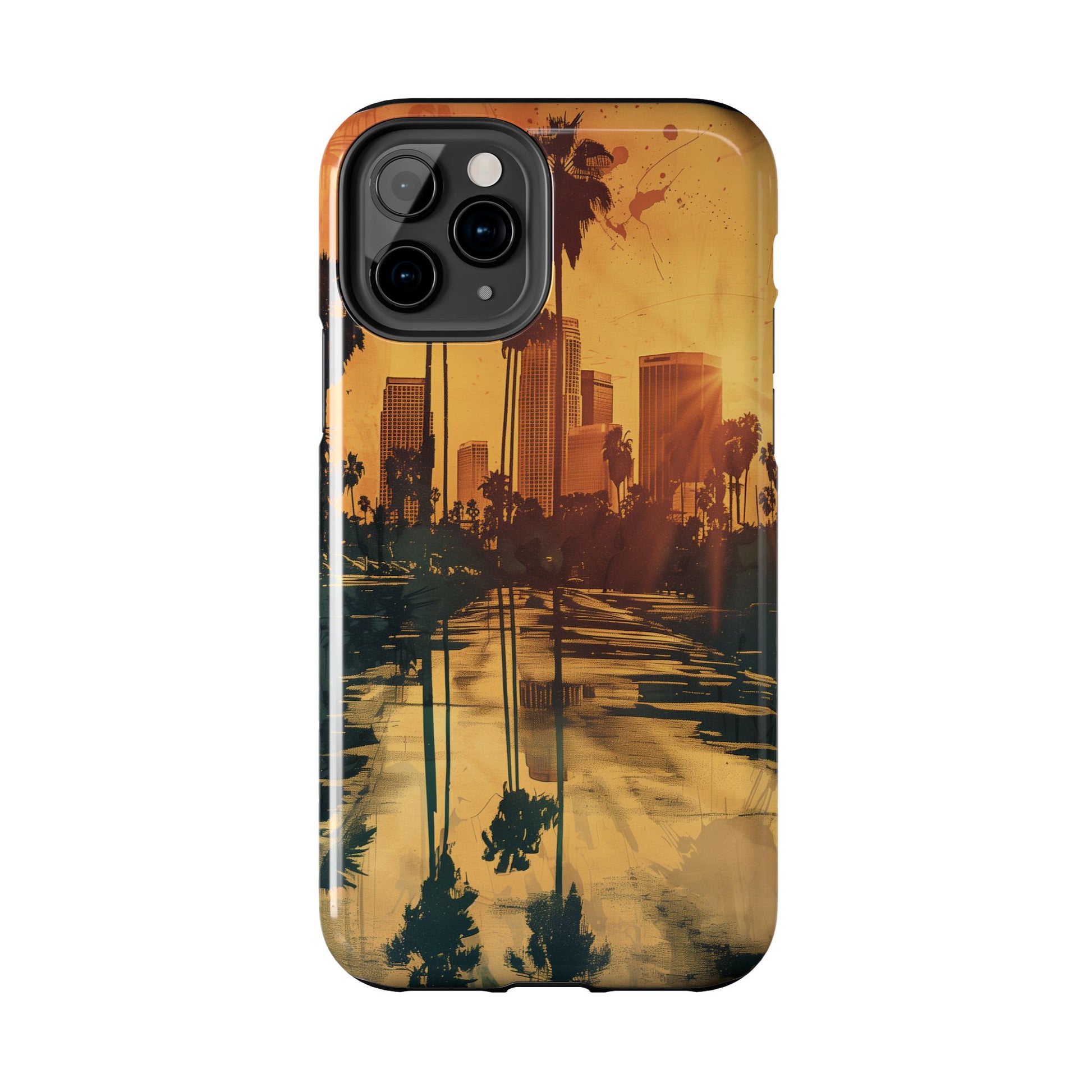 Los Angeles Sunset iPhone Case, Golden Hour Scenic View, Hollywood Hills Sunset Phone Case, Palm Trees Phone Case, iphone 15 pro max case